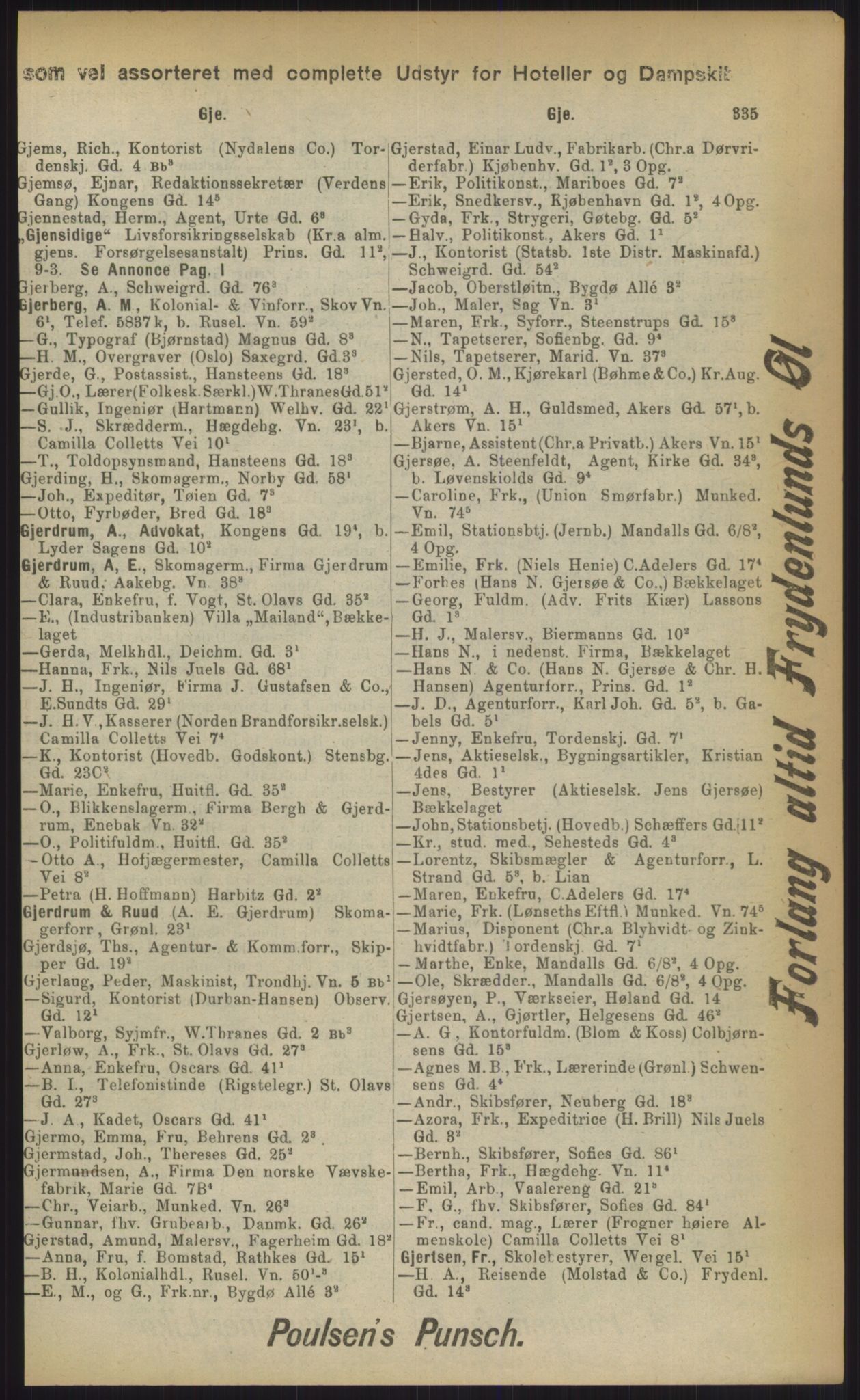 Kristiania/Oslo adressebok, PUBL/-, 1903, s. 335