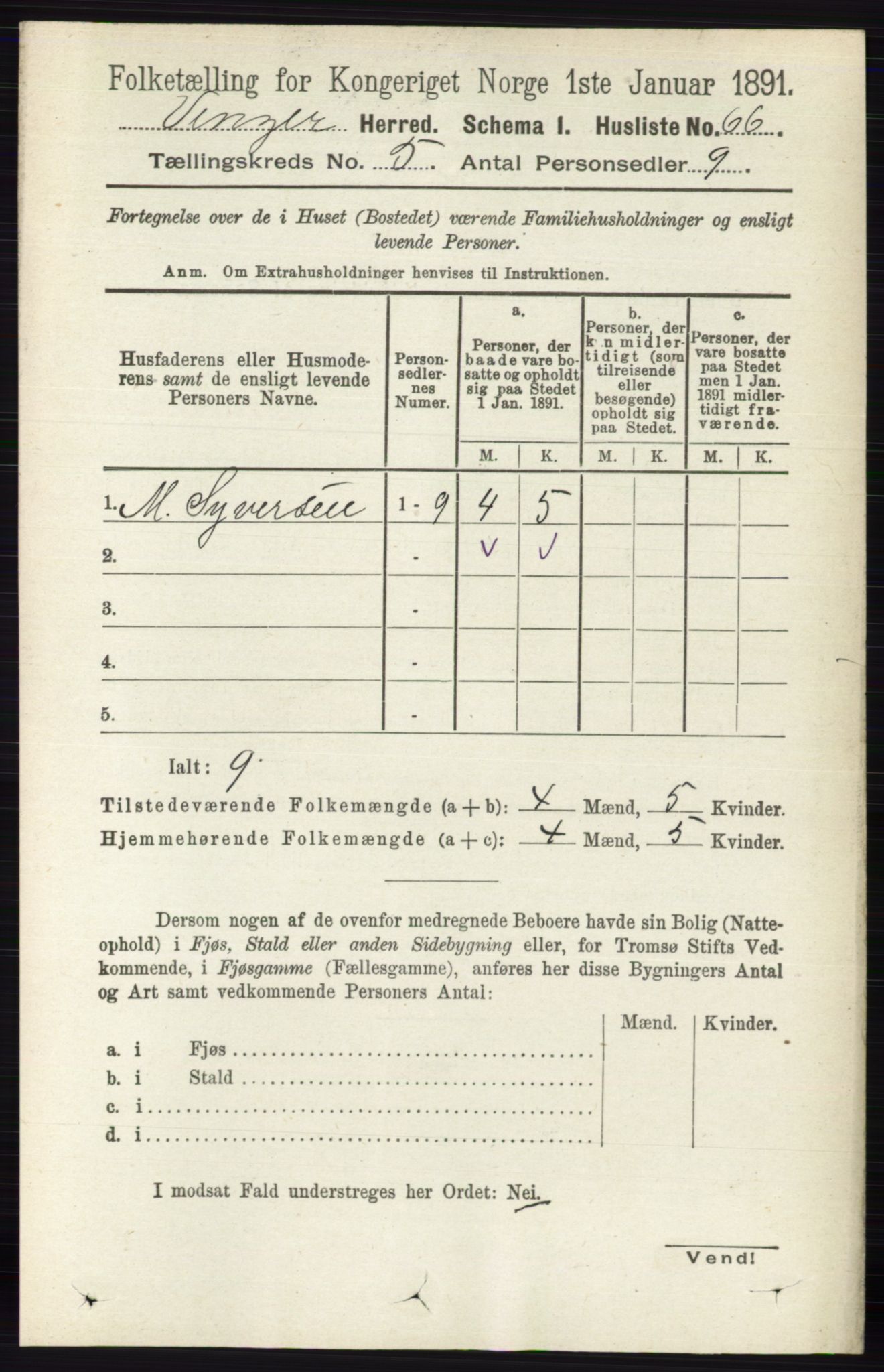 RA, Folketelling 1891 for 0421 Vinger herred, 1891, s. 2033