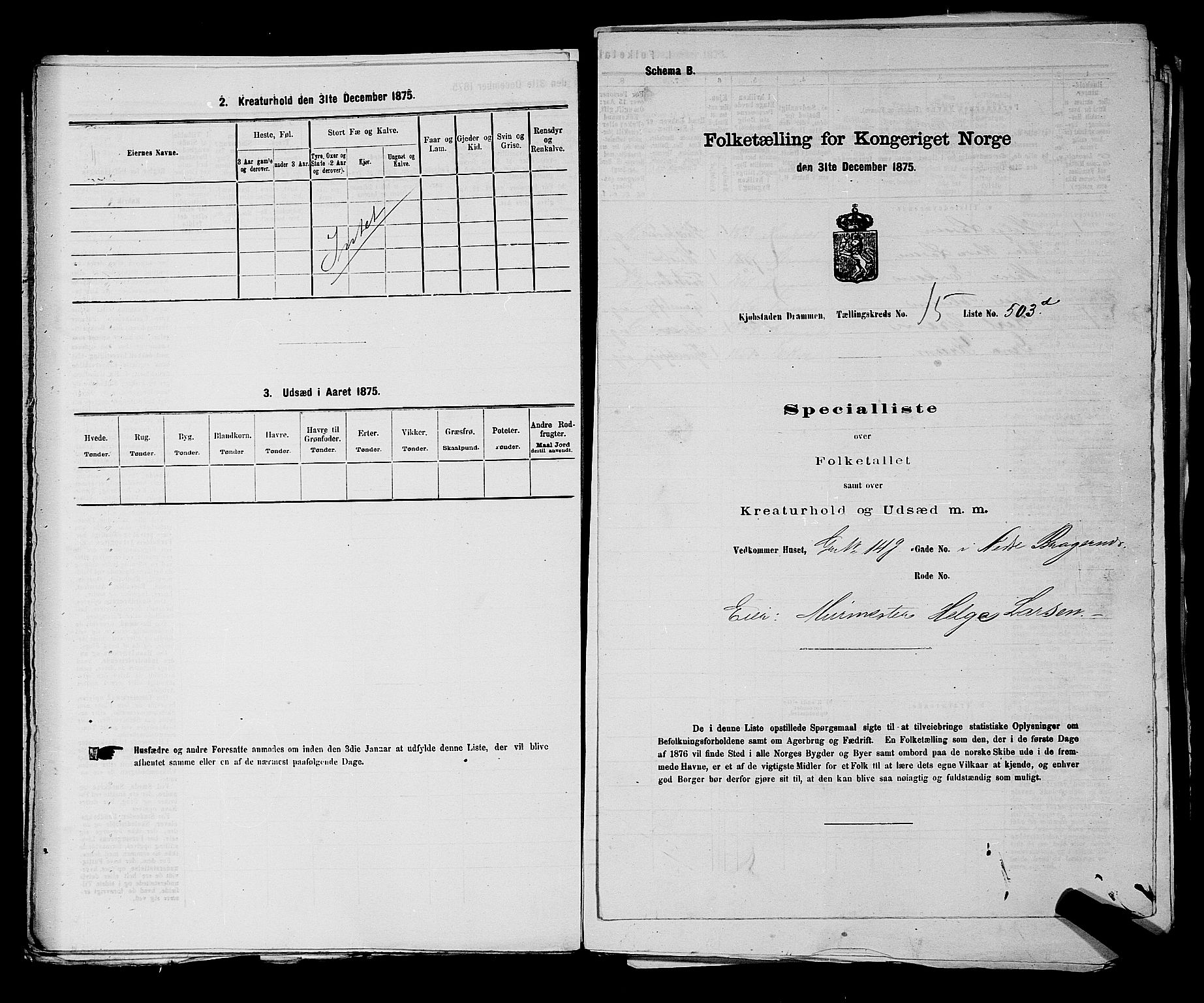 SAKO, Folketelling 1875 for 0602 Drammen kjøpstad, 1875, s. 1642