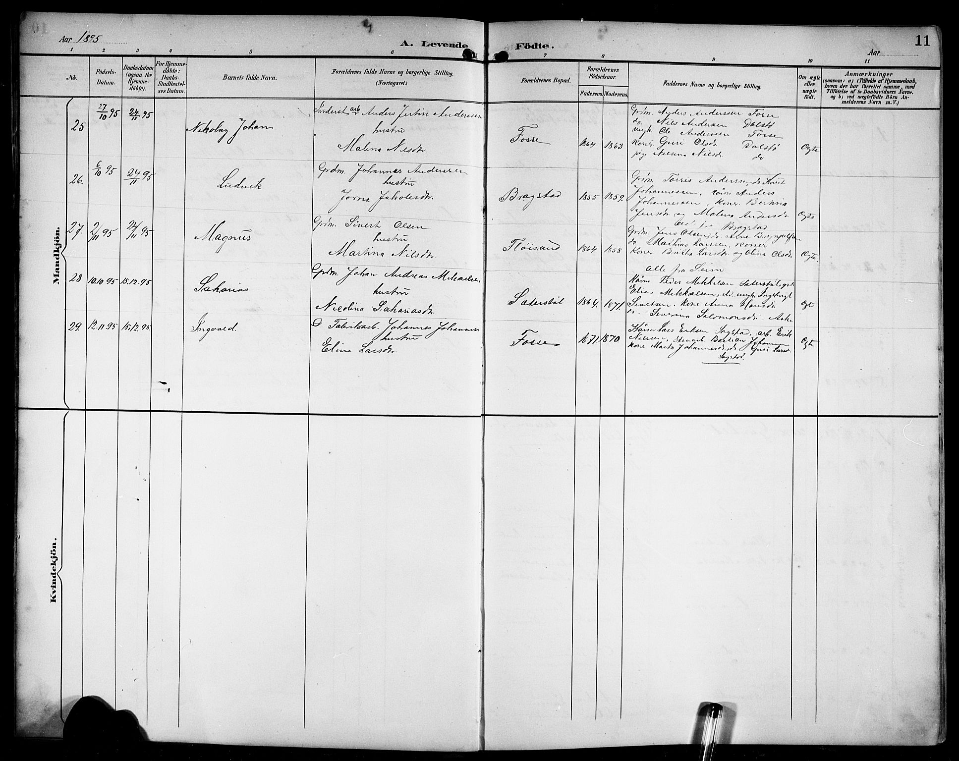 Alversund Sokneprestembete, AV/SAB-A-73901/H/Ha/Hab: Klokkerbok nr. C 4, 1894-1924, s. 11