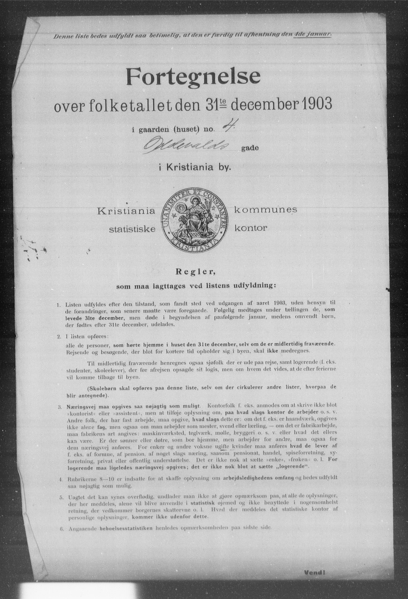 OBA, Kommunal folketelling 31.12.1903 for Kristiania kjøpstad, 1903, s. 14577