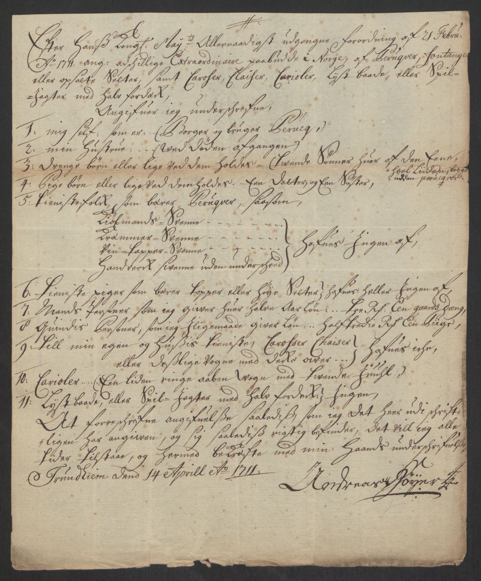 Rentekammeret inntil 1814, Reviderte regnskaper, Byregnskaper, AV/RA-EA-4066/R/Rs/L0507: [S3] Kontribusjonsregnskap, 1699-1711, s. 555