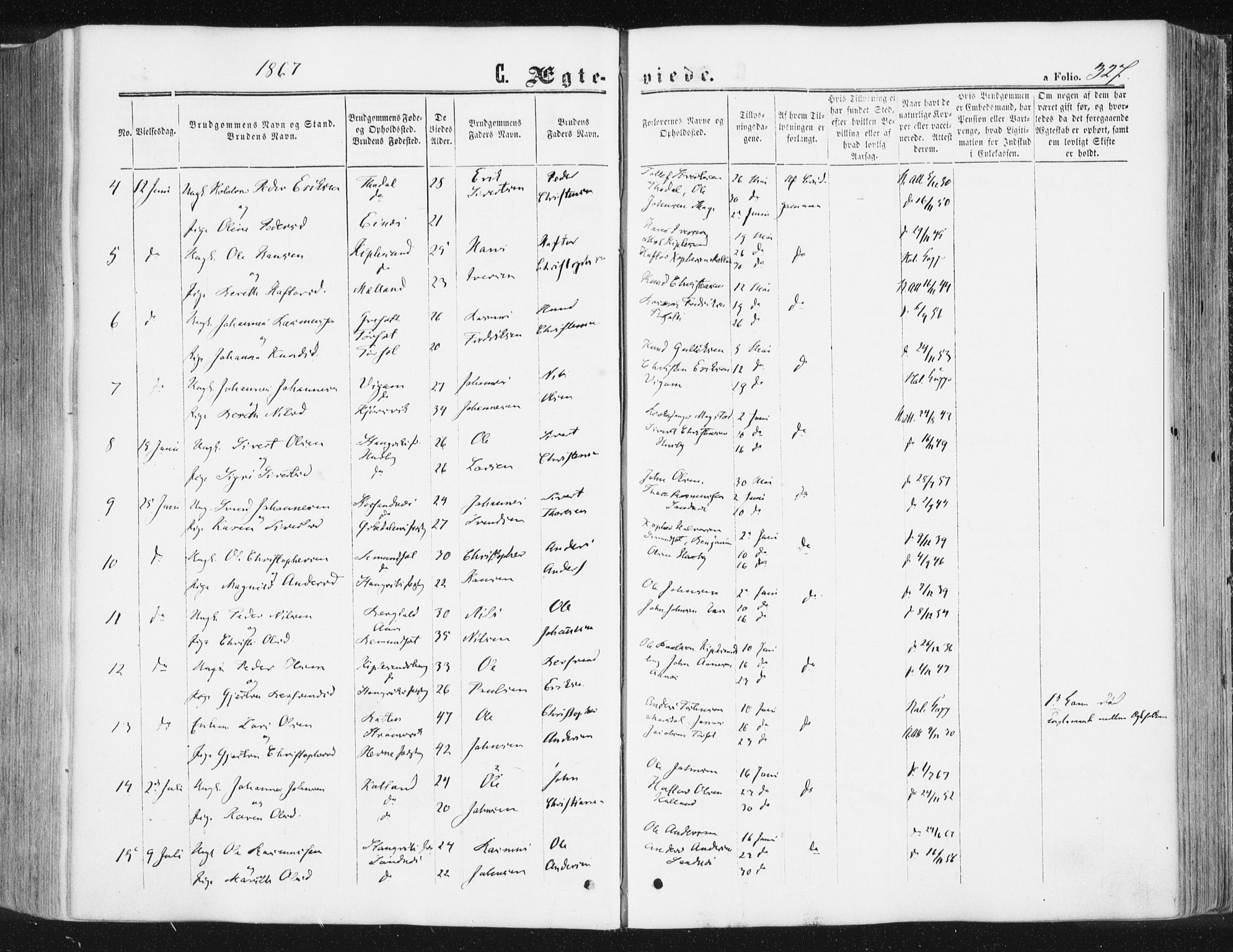 Ministerialprotokoller, klokkerbøker og fødselsregistre - Møre og Romsdal, AV/SAT-A-1454/578/L0905: Ministerialbok nr. 578A04, 1859-1877, s. 327