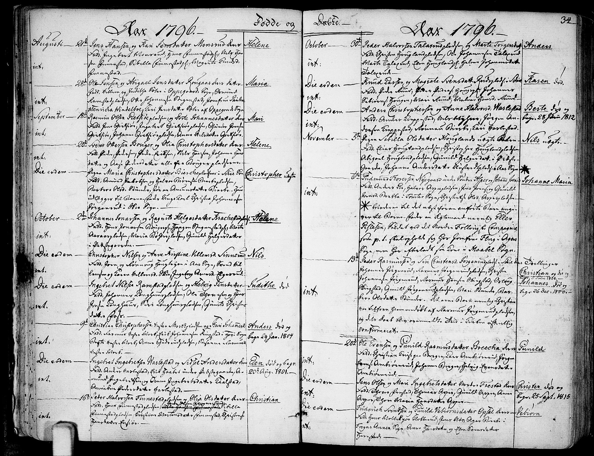 Kråkstad prestekontor Kirkebøker, SAO/A-10125a/F/Fa/L0002: Ministerialbok nr. I 2, 1786-1814, s. 34