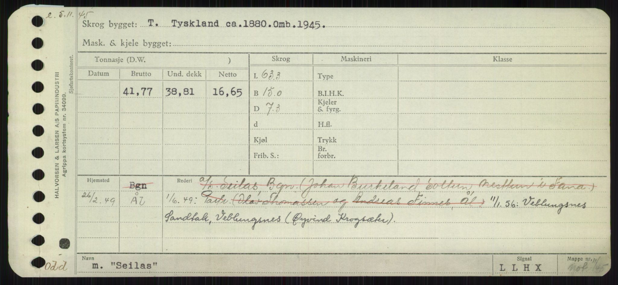 Sjøfartsdirektoratet med forløpere, Skipsmålingen, RA/S-1627/H/Ha/L0005/0001: Fartøy, S-Sven / Fartøy, S-Skji, s. 267