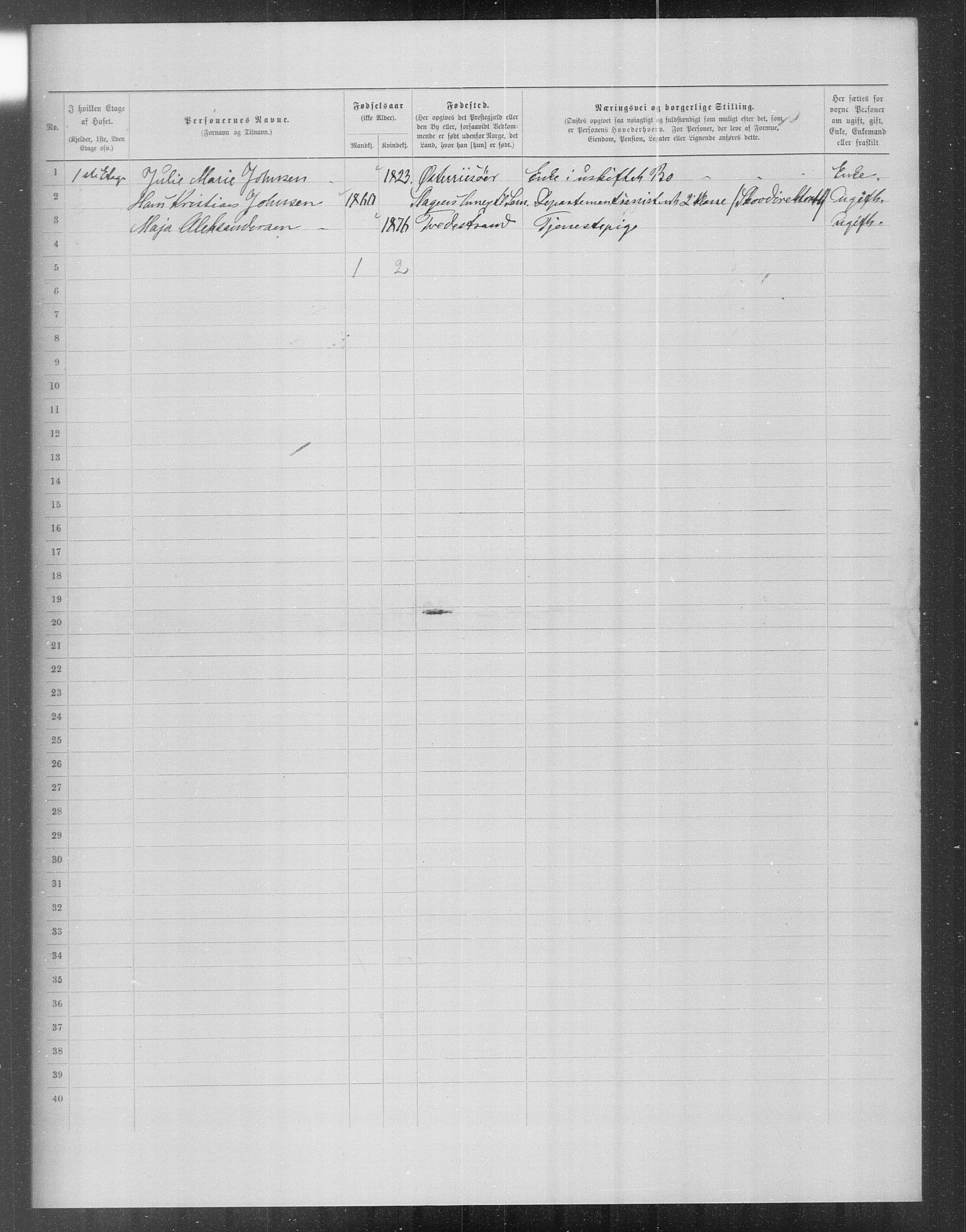 OBA, Kommunal folketelling 31.12.1899 for Kristiania kjøpstad, 1899, s. 15913