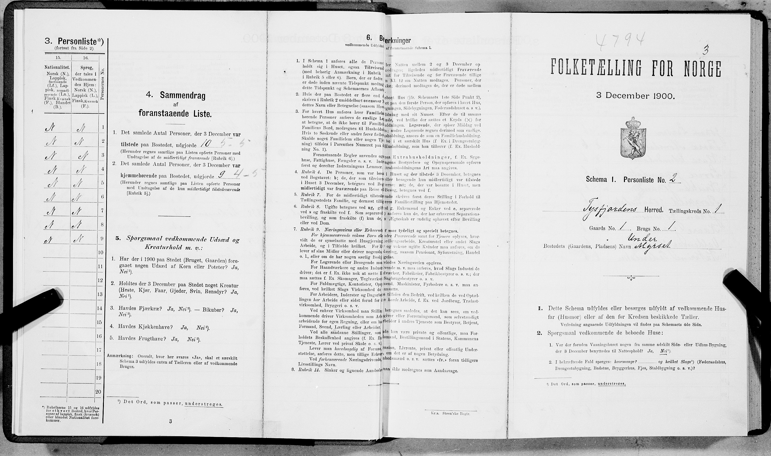 SAT, Folketelling 1900 for 1850 Tysfjord herred, 1900, s. 16