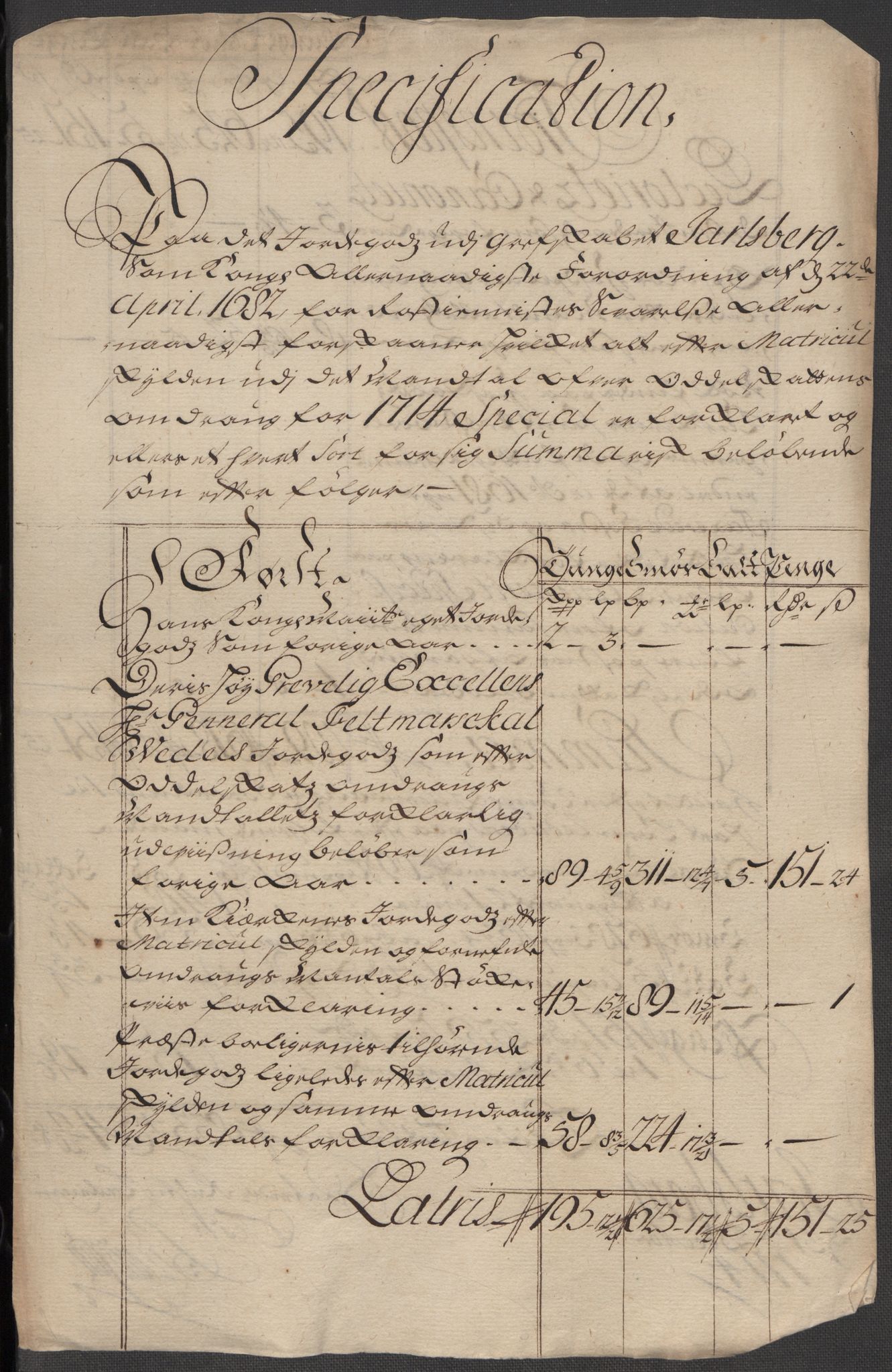 Rentekammeret inntil 1814, Reviderte regnskaper, Fogderegnskap, AV/RA-EA-4092/R32/L1879: Fogderegnskap Jarlsberg grevskap, 1714-1715, s. 120