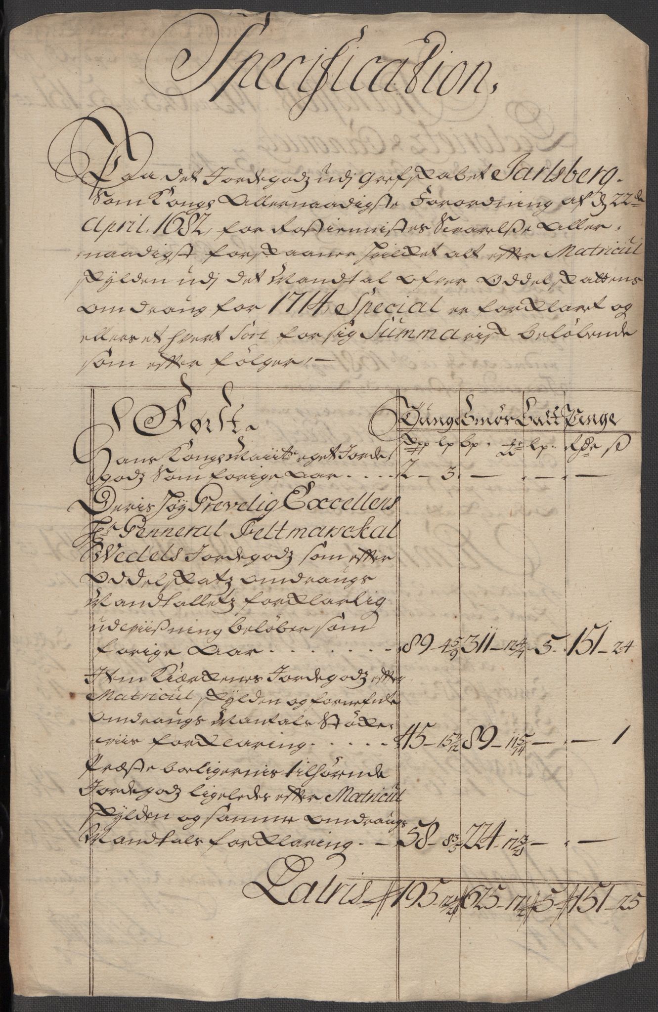 Rentekammeret inntil 1814, Reviderte regnskaper, Fogderegnskap, RA/EA-4092/R32/L1879: Fogderegnskap Jarlsberg grevskap, 1714-1715, s. 120