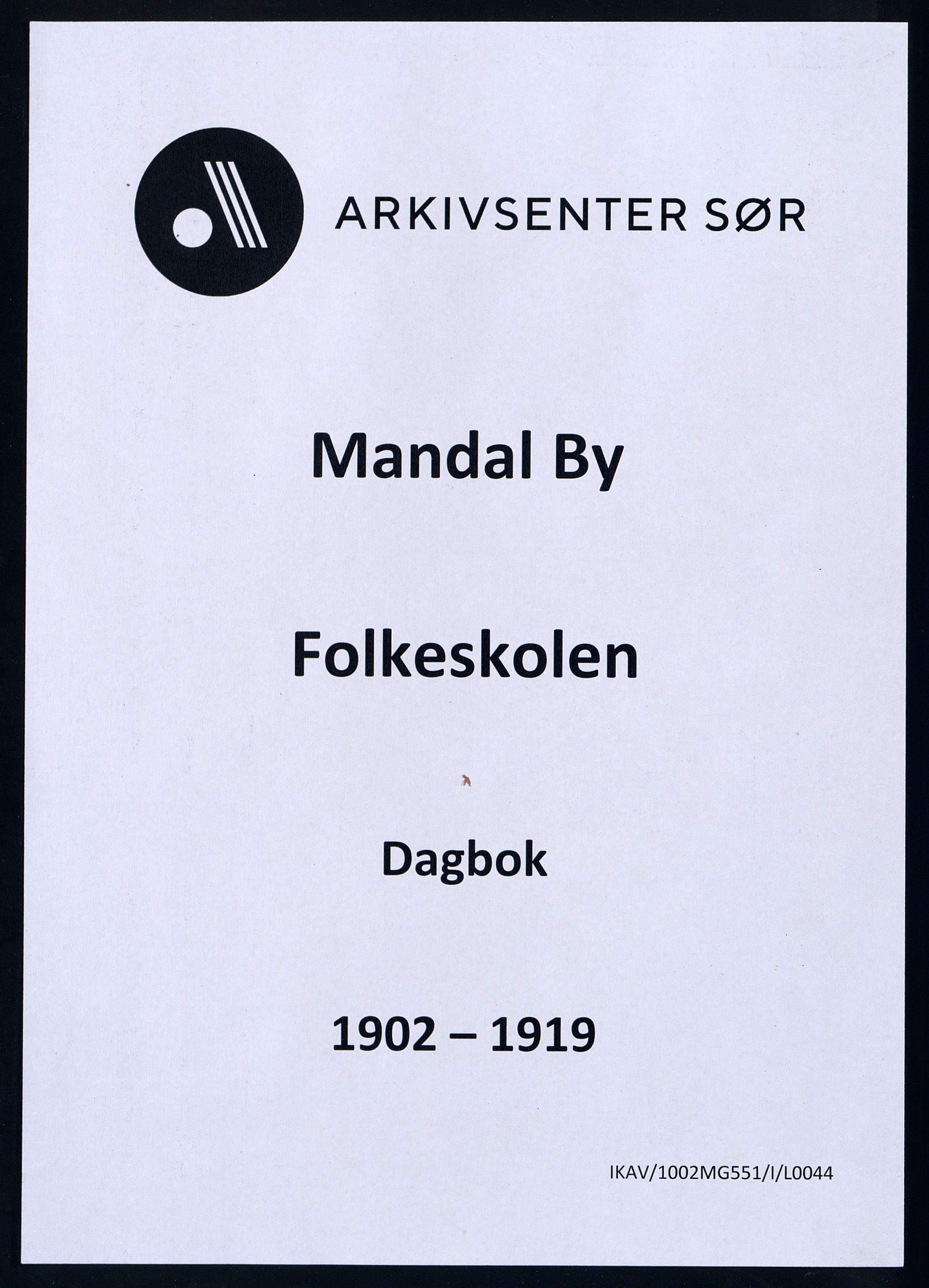 Mandal By - Mandal Allmueskole/Folkeskole/Skole, IKAV/1002MG551/I/L0044: Dagbok, 1902-1919