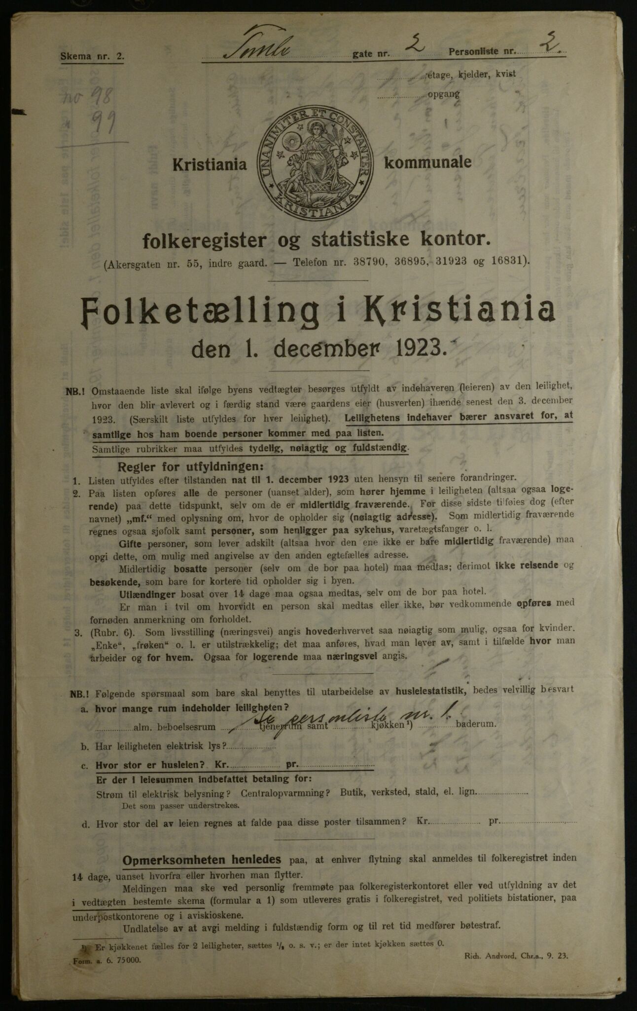 OBA, Kommunal folketelling 1.12.1923 for Kristiania, 1923, s. 125239