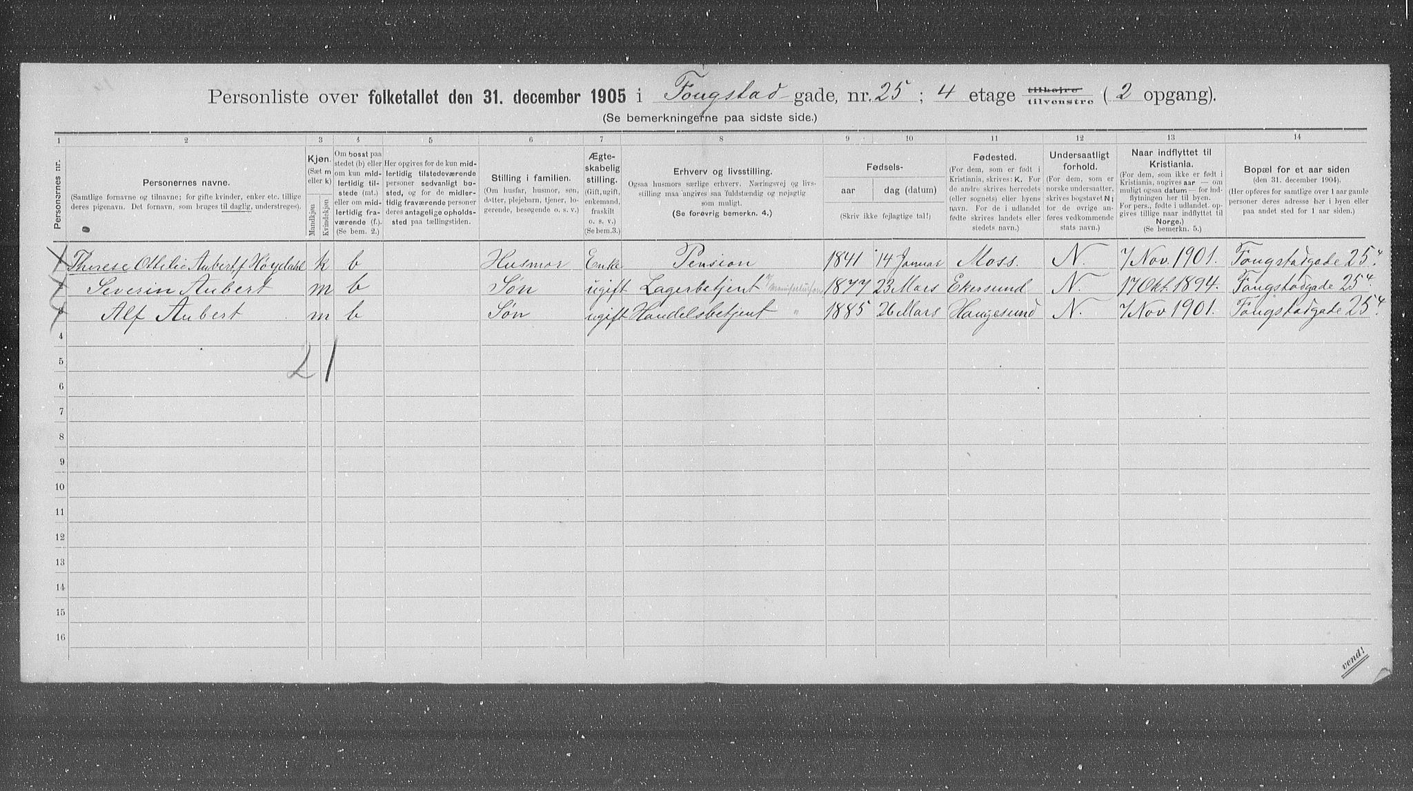 OBA, Kommunal folketelling 31.12.1905 for Kristiania kjøpstad, 1905, s. 13146