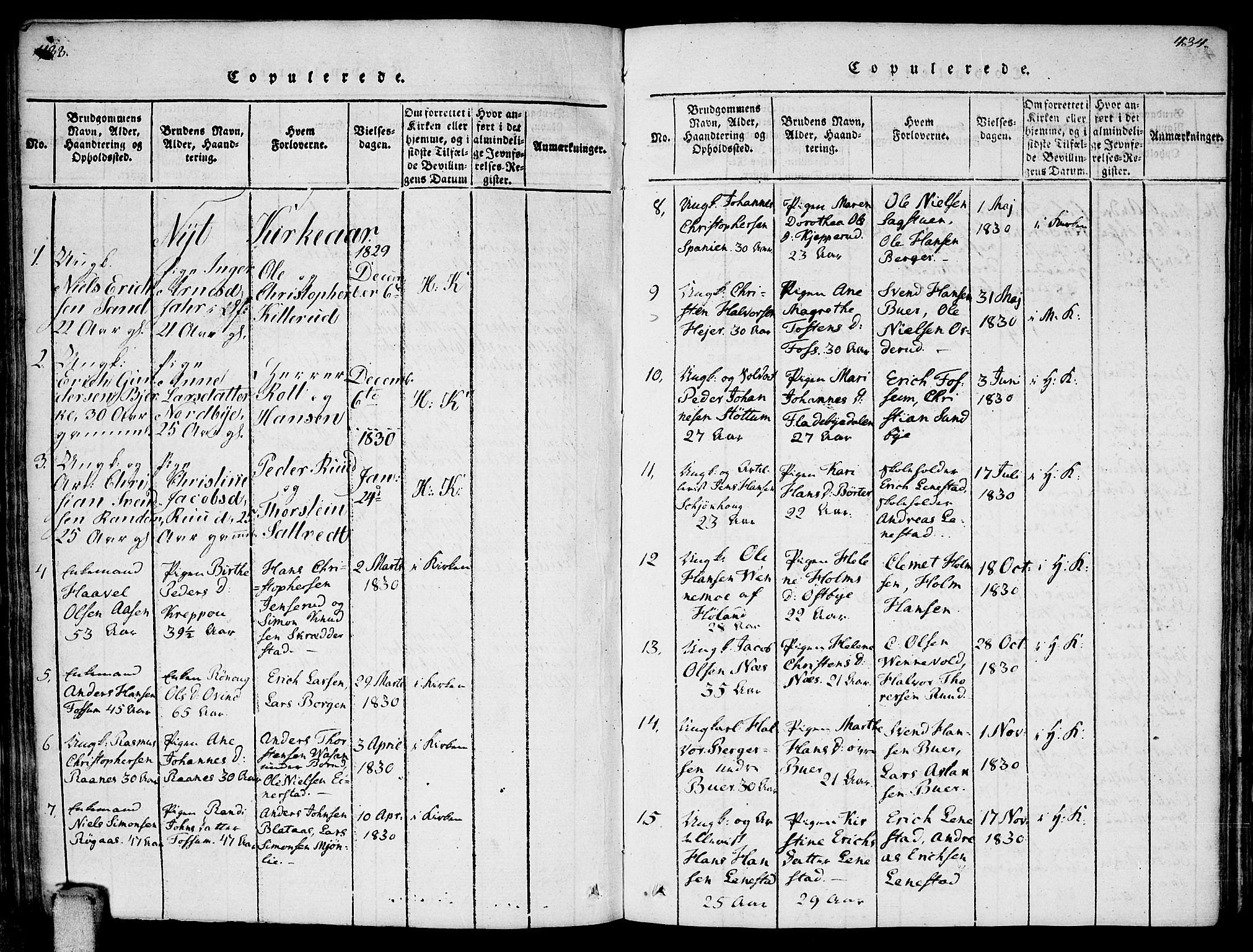 Enebakk prestekontor Kirkebøker, AV/SAO-A-10171c/F/Fa/L0006: Ministerialbok nr. I 6, 1815-1832, s. 433-434