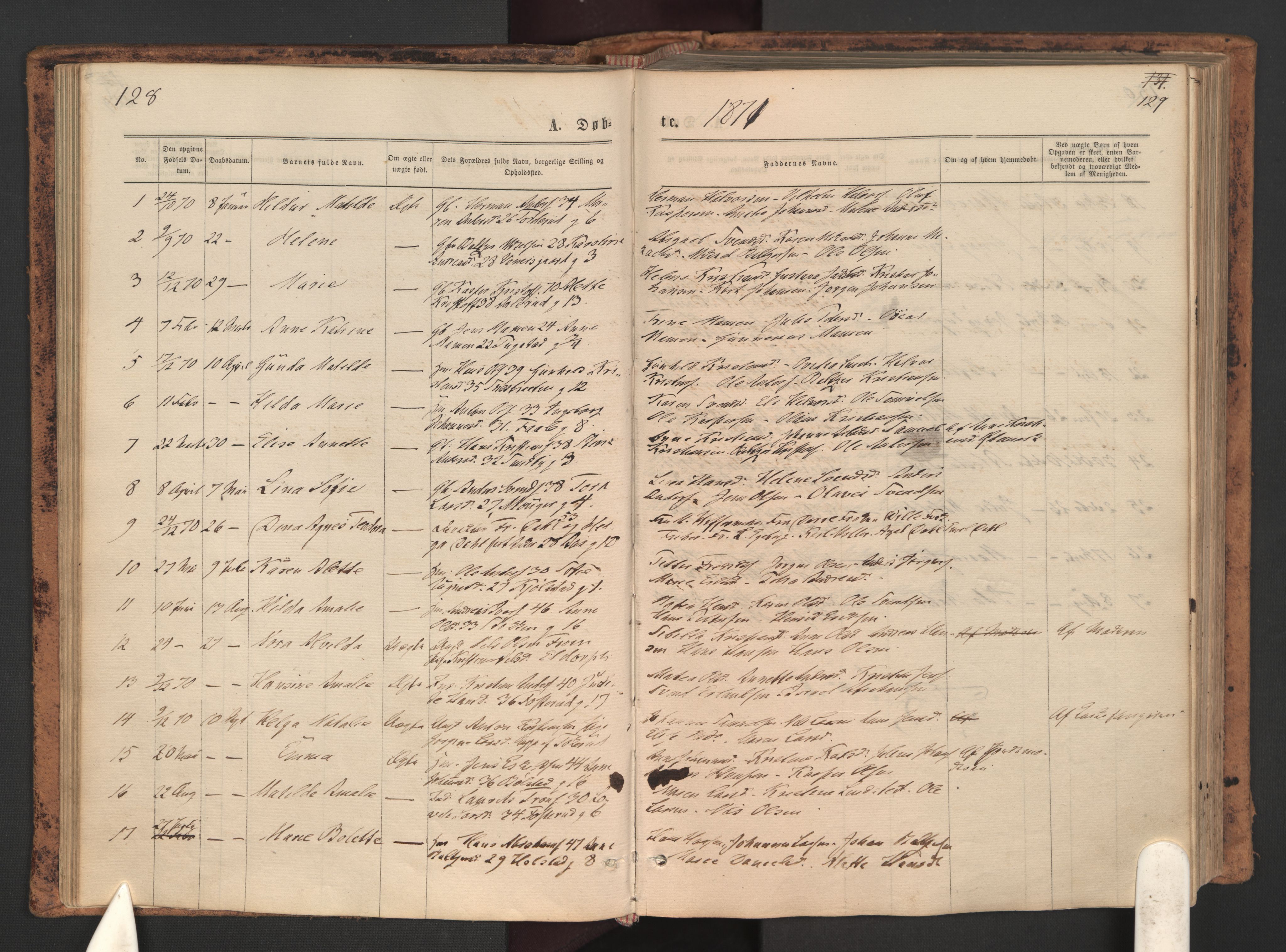 Ås prestekontor Kirkebøker, AV/SAO-A-10894/F/Fa/L0008: Ministerialbok nr. I 8, 1871-1880, s. 128-129