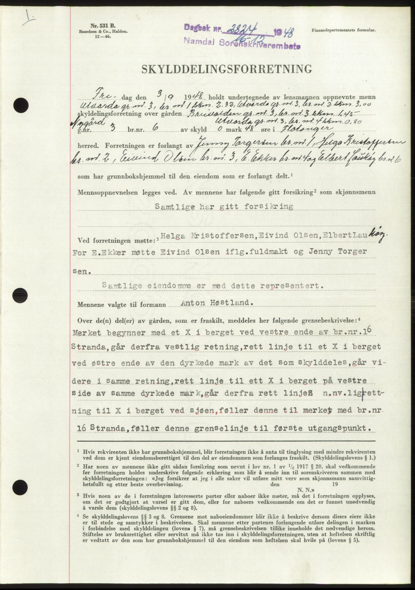 Namdal sorenskriveri, SAT/A-4133/1/2/2C: Pantebok nr. -, 1948-1948, Dagboknr: 2824/1948