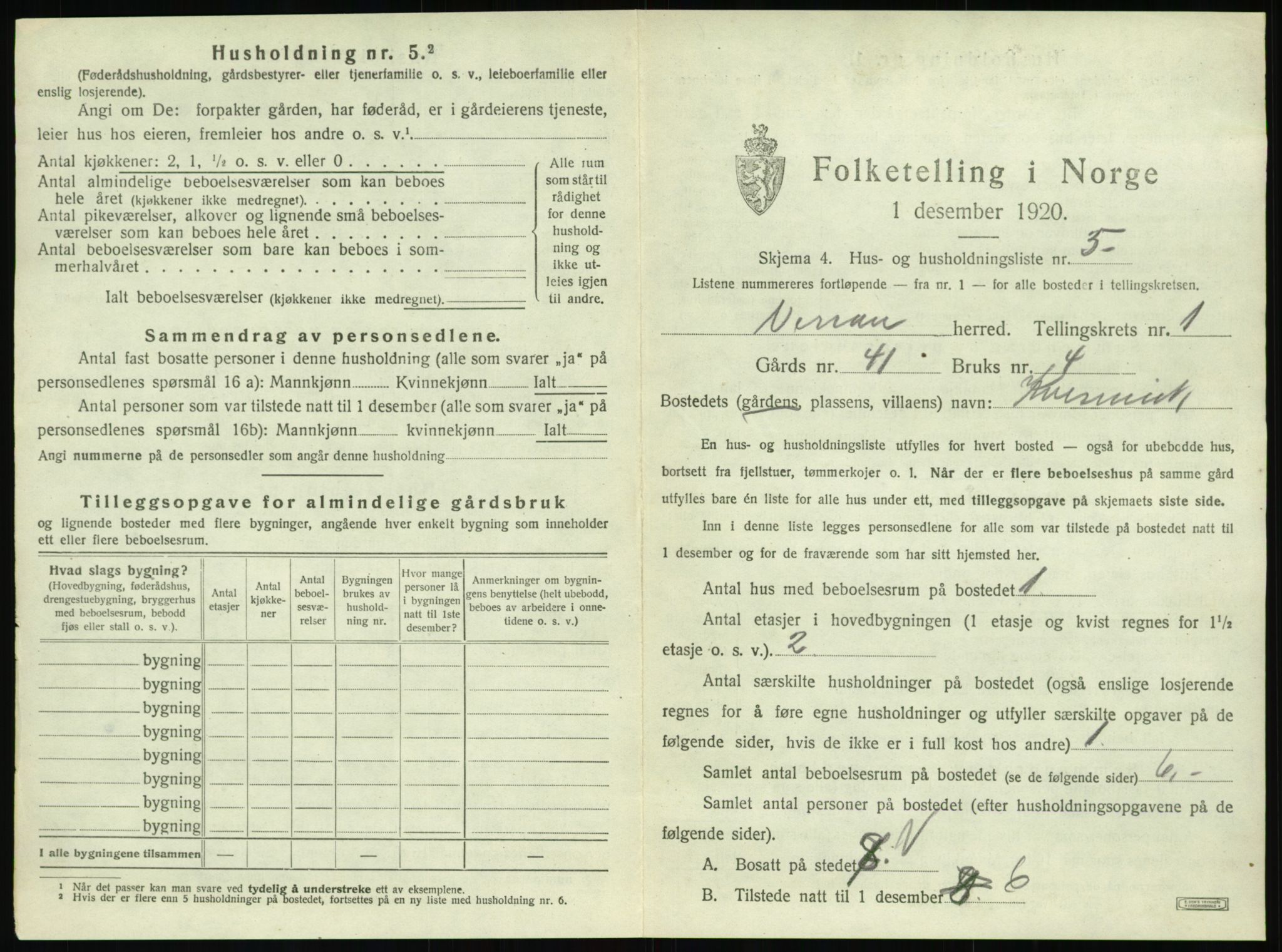 SAT, Folketelling 1920 for 1724 Verran herred, 1920, s. 48