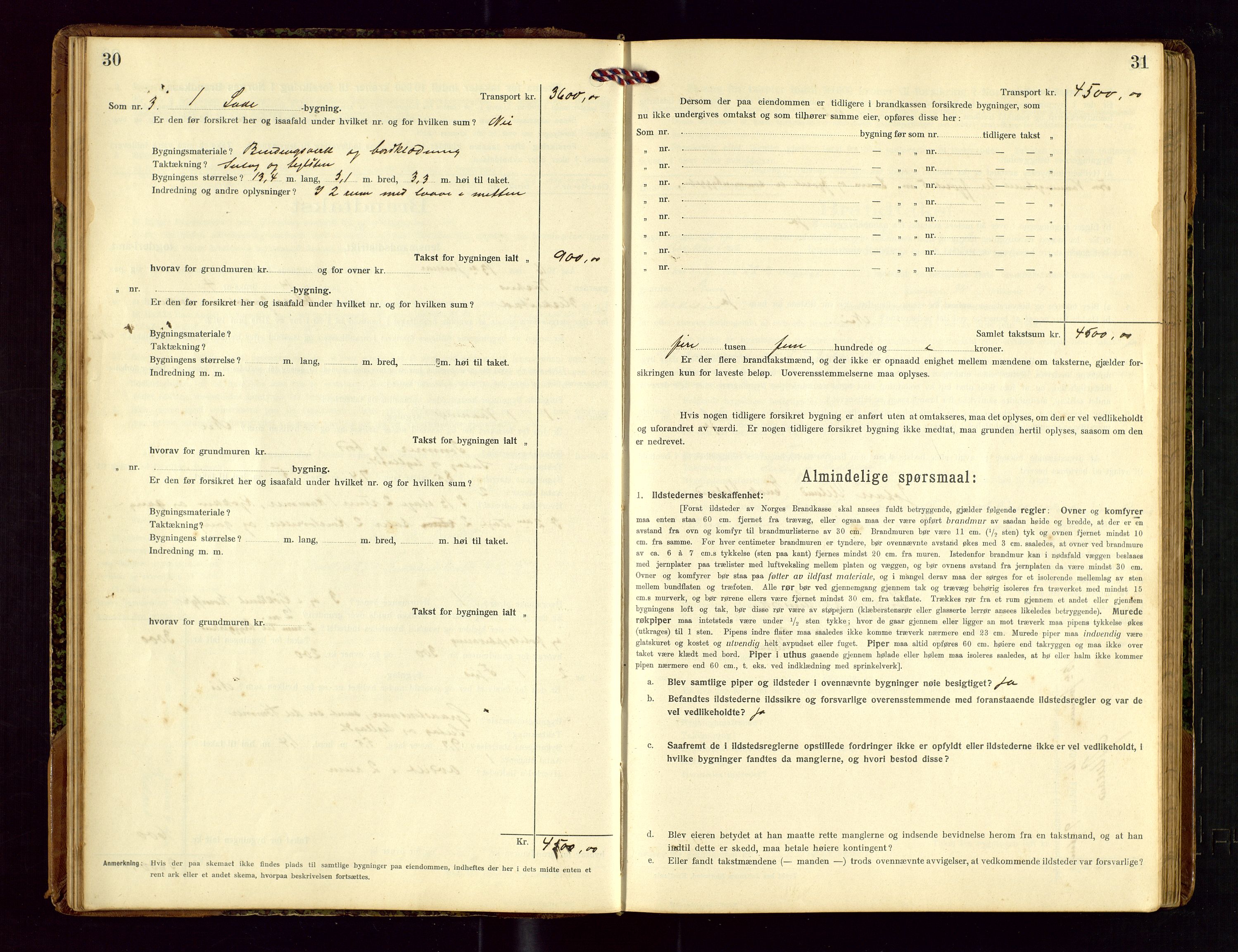 Heskestad lensmannskontor, AV/SAST-A-100304/Gob/L0002: "Brandtakstprotokol", 1915-1922, s. 30-31