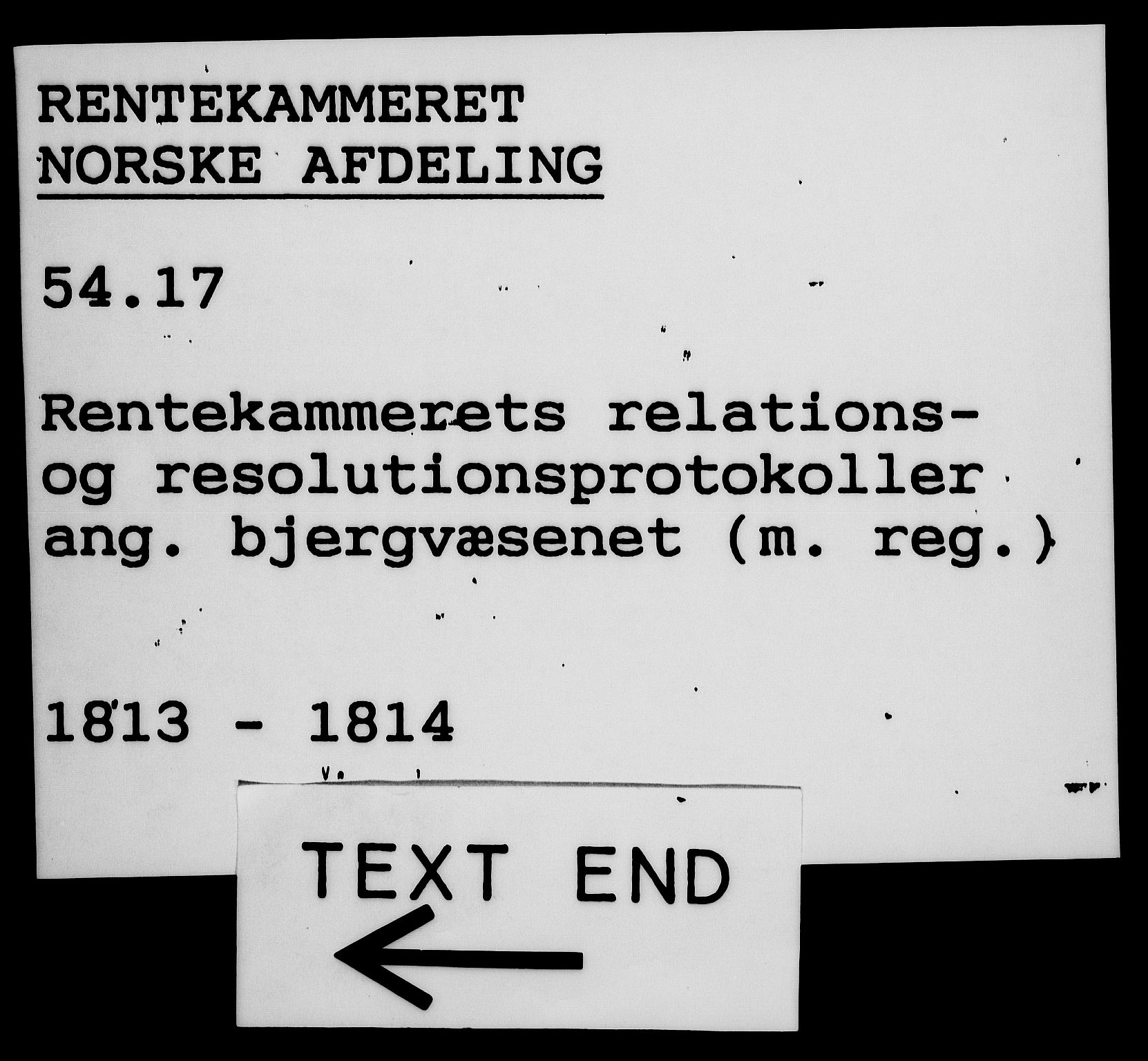 Rentekammeret, Renteskriverkontorene, RA/EA-3115/M/Mf/Mfb/L0011: Relasjons- og resolusjonsprotokoll med register (merket RK 54.17), 1813-1814