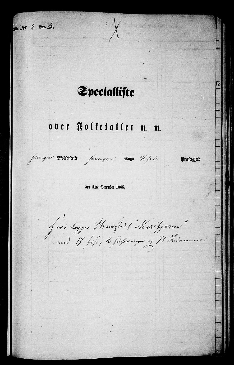 RA, Folketelling 1865 for 1425P Hafslo prestegjeld, 1865, s. 130
