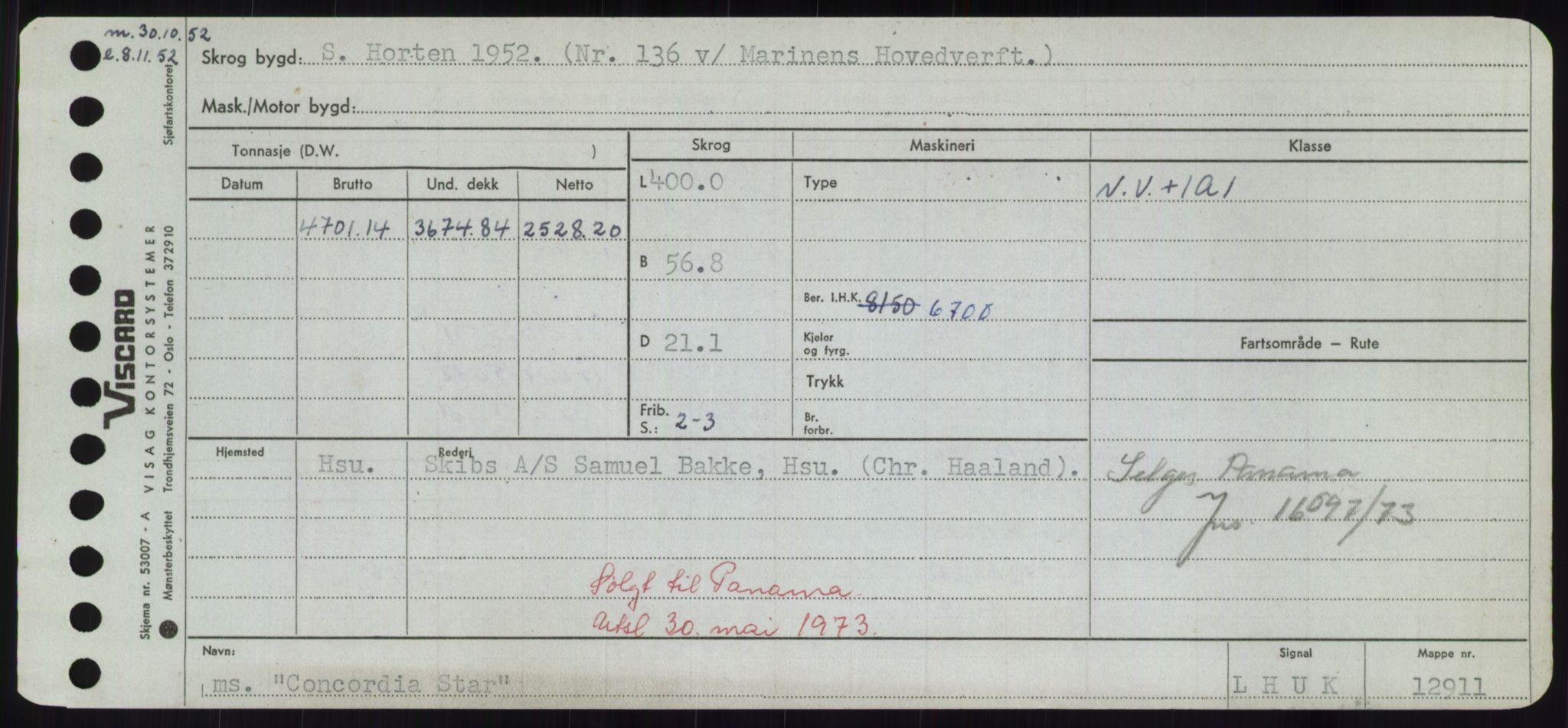 Sjøfartsdirektoratet med forløpere, Skipsmålingen, RA/S-1627/H/Hd/L0008: Fartøy, C-D, s. 171