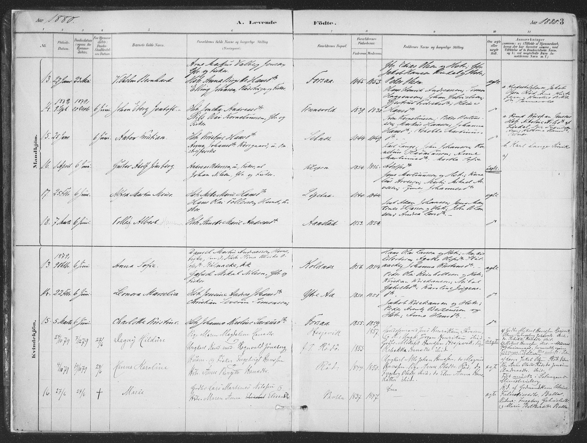 Ibestad sokneprestembete, AV/SATØ-S-0077/H/Ha/Haa/L0011kirke: Ministerialbok nr. 11, 1880-1889, s. 3