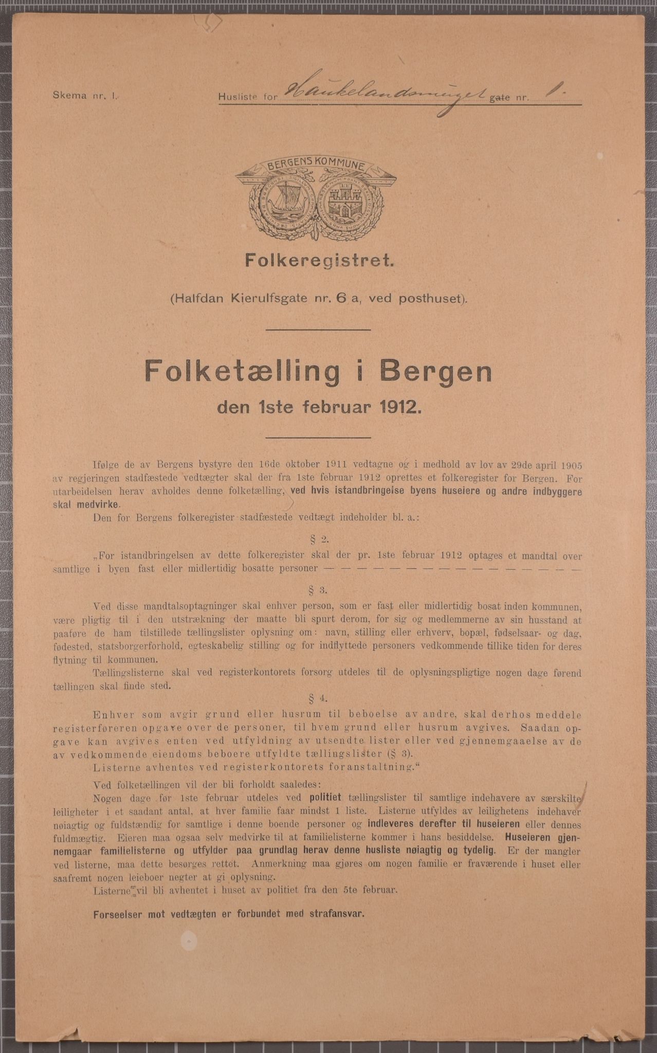 SAB, Kommunal folketelling 1912 for Bergen kjøpstad, 1912, s. 1723