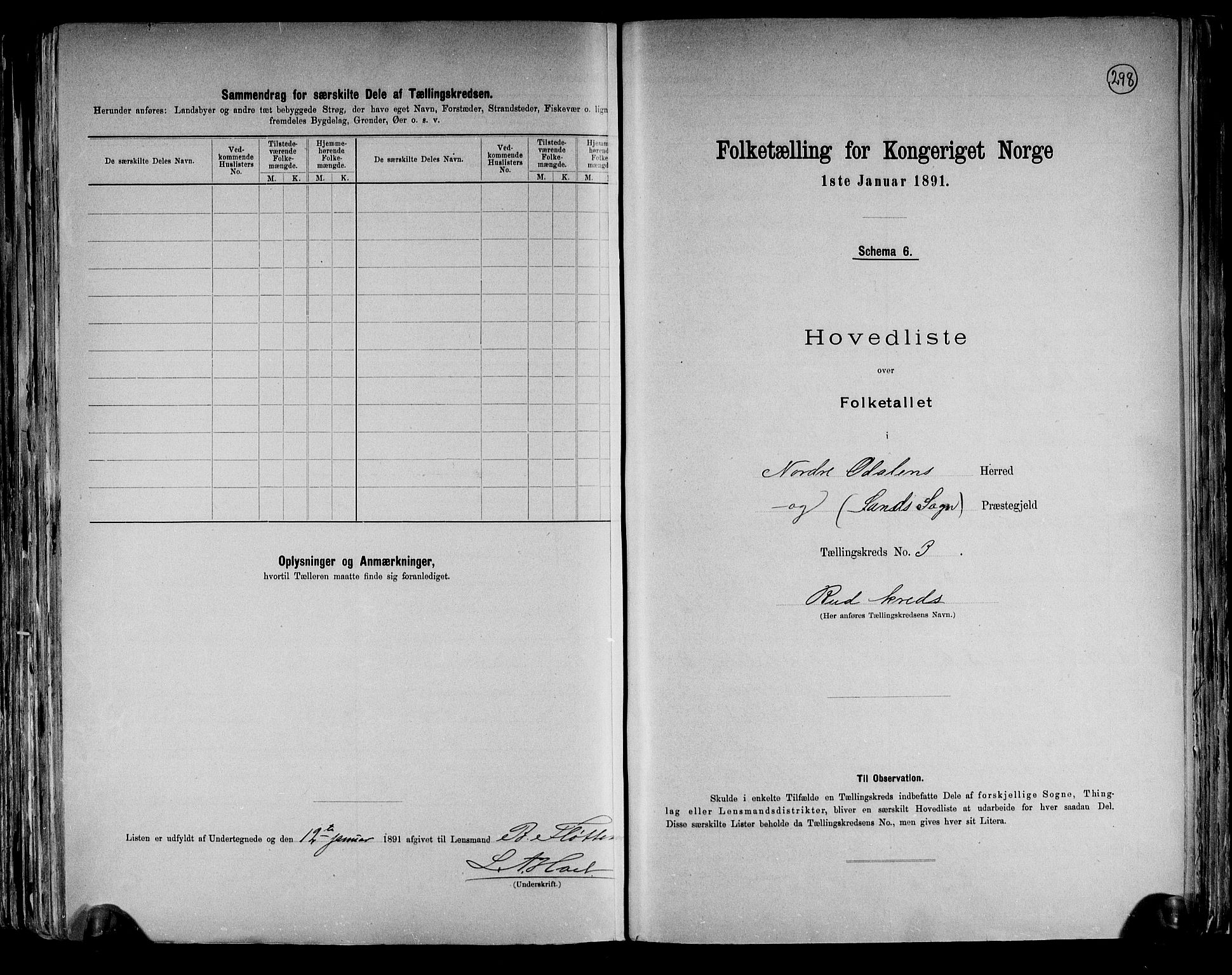 RA, Folketelling 1891 for 0418 Nord-Odal herred, 1891, s. 10