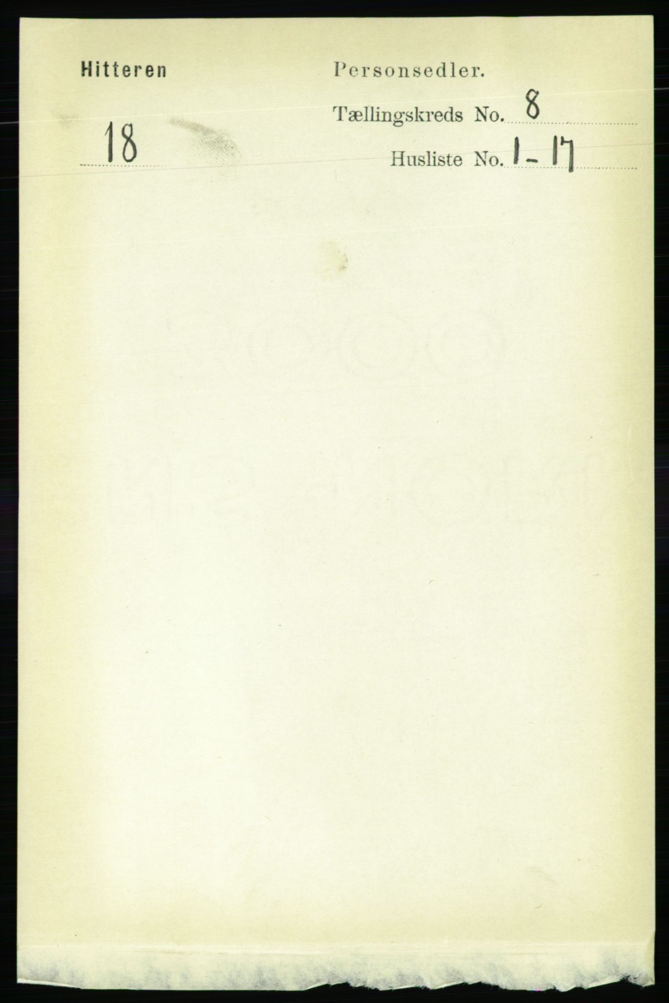 RA, Folketelling 1891 for 1617 Hitra herred, 1891, s. 1458