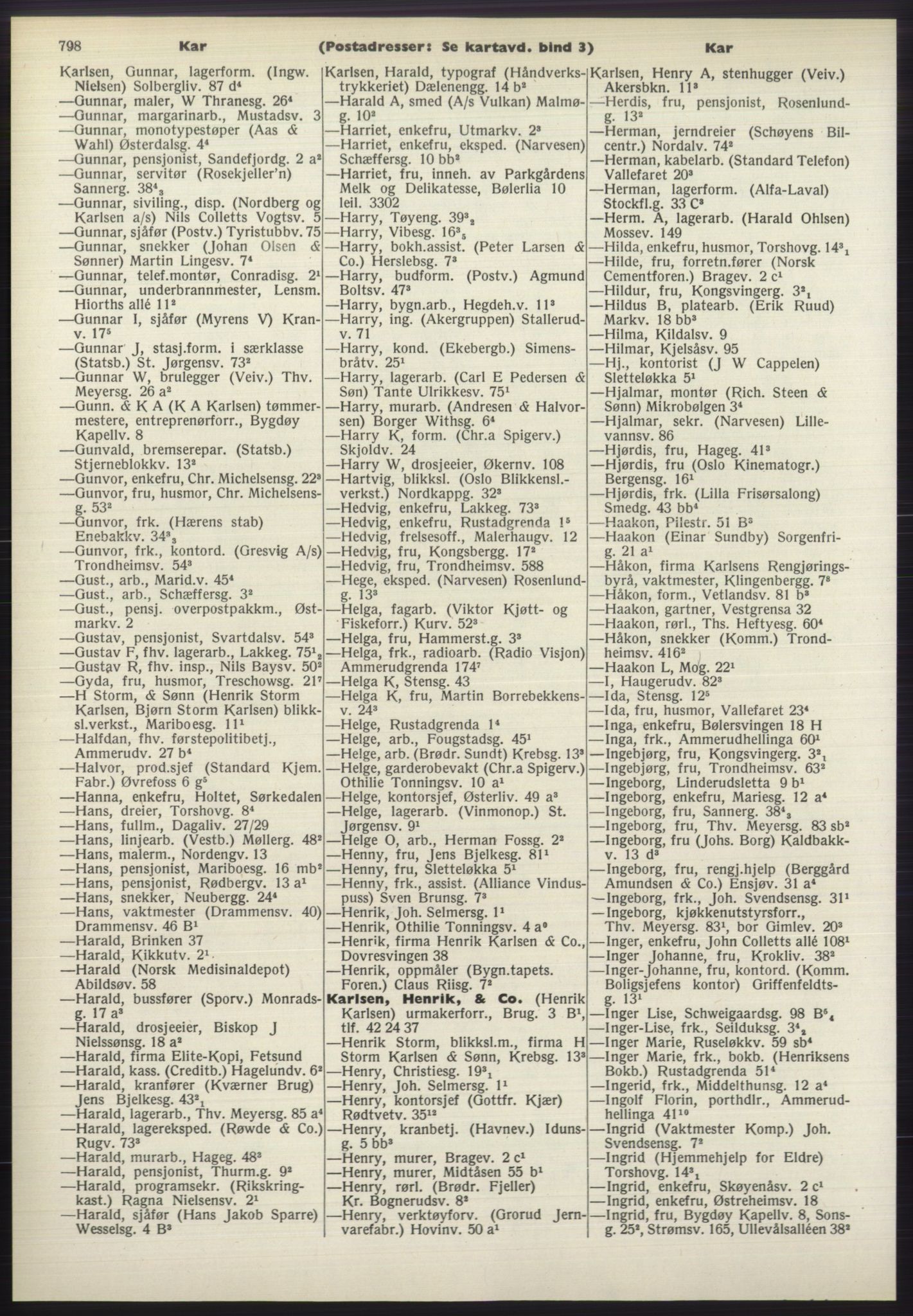 Kristiania/Oslo adressebok, PUBL/-, 1970-1971, s. 798