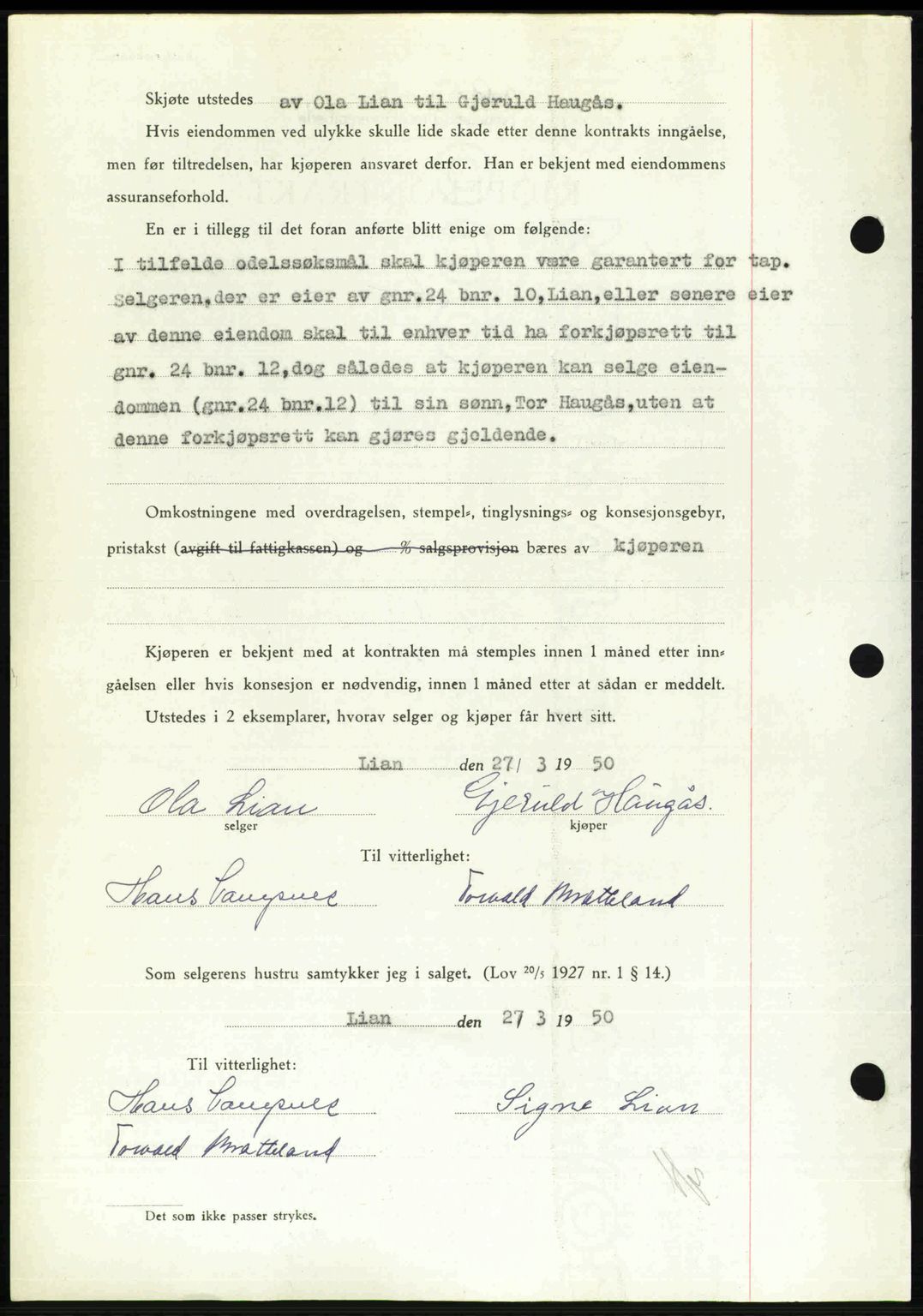 Nedenes sorenskriveri, SAK/1221-0006/G/Gb/Gba/L0062: Pantebok nr. A14, 1949-1950, Dagboknr: 501/1950