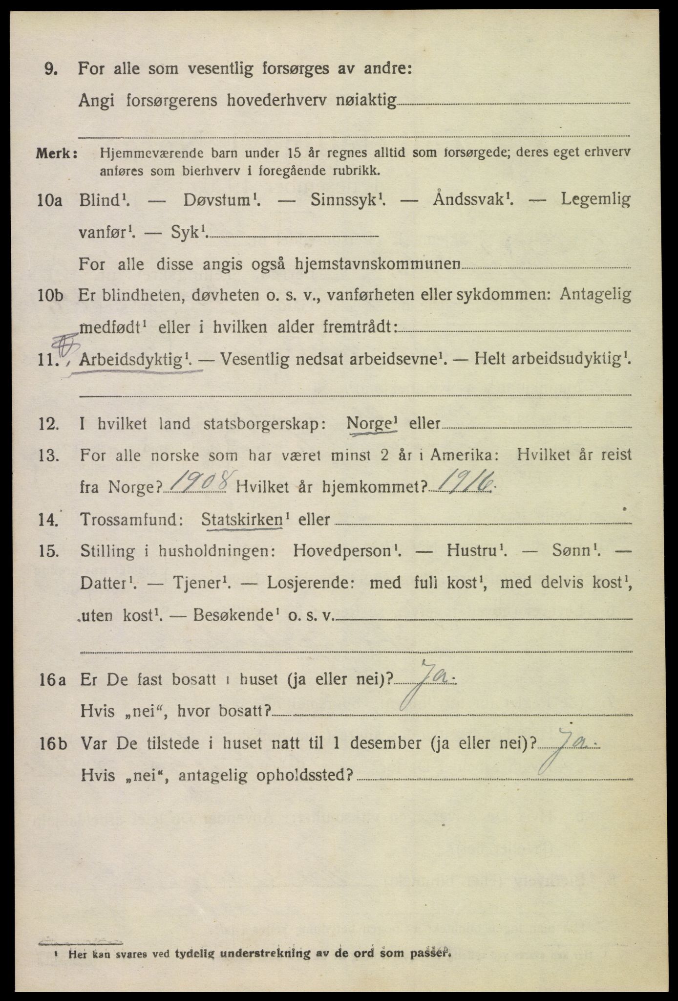 SAK, Folketelling 1920 for 0930 Gjøvdal herred, 1920, s. 837