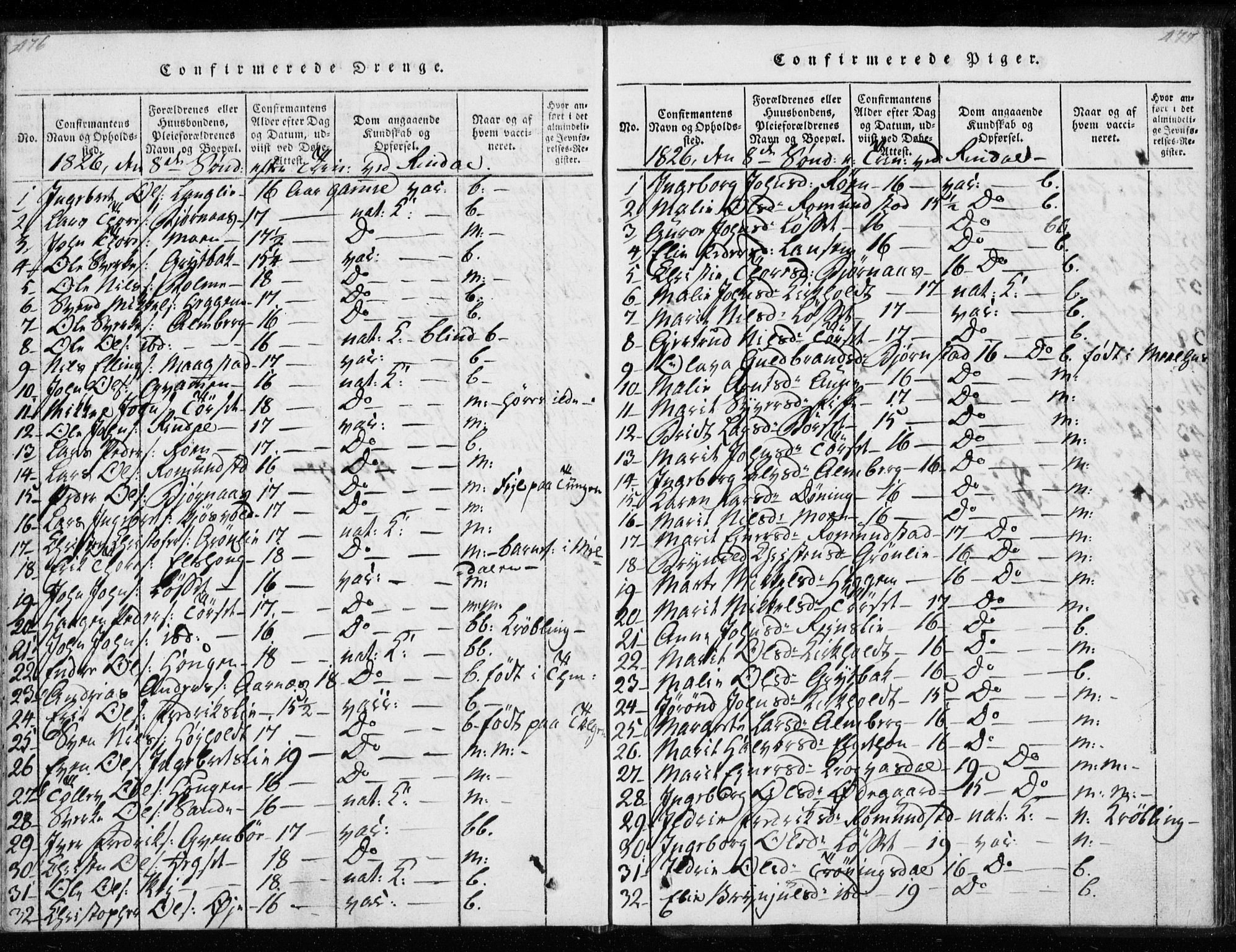 Ministerialprotokoller, klokkerbøker og fødselsregistre - Møre og Romsdal, AV/SAT-A-1454/595/L1041: Ministerialbok nr. 595A03, 1819-1829, s. 476-477