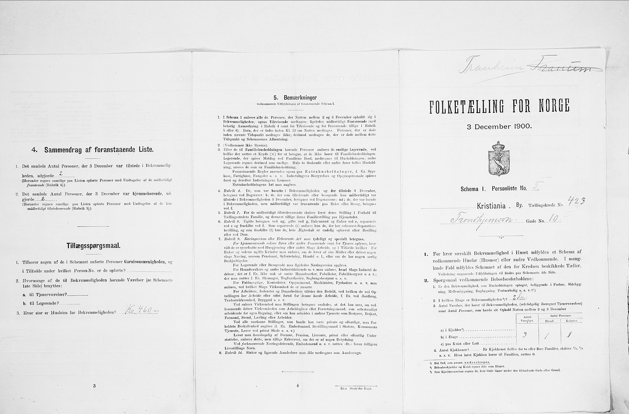 SAO, Folketelling 1900 for 0301 Kristiania kjøpstad, 1900, s. 104282