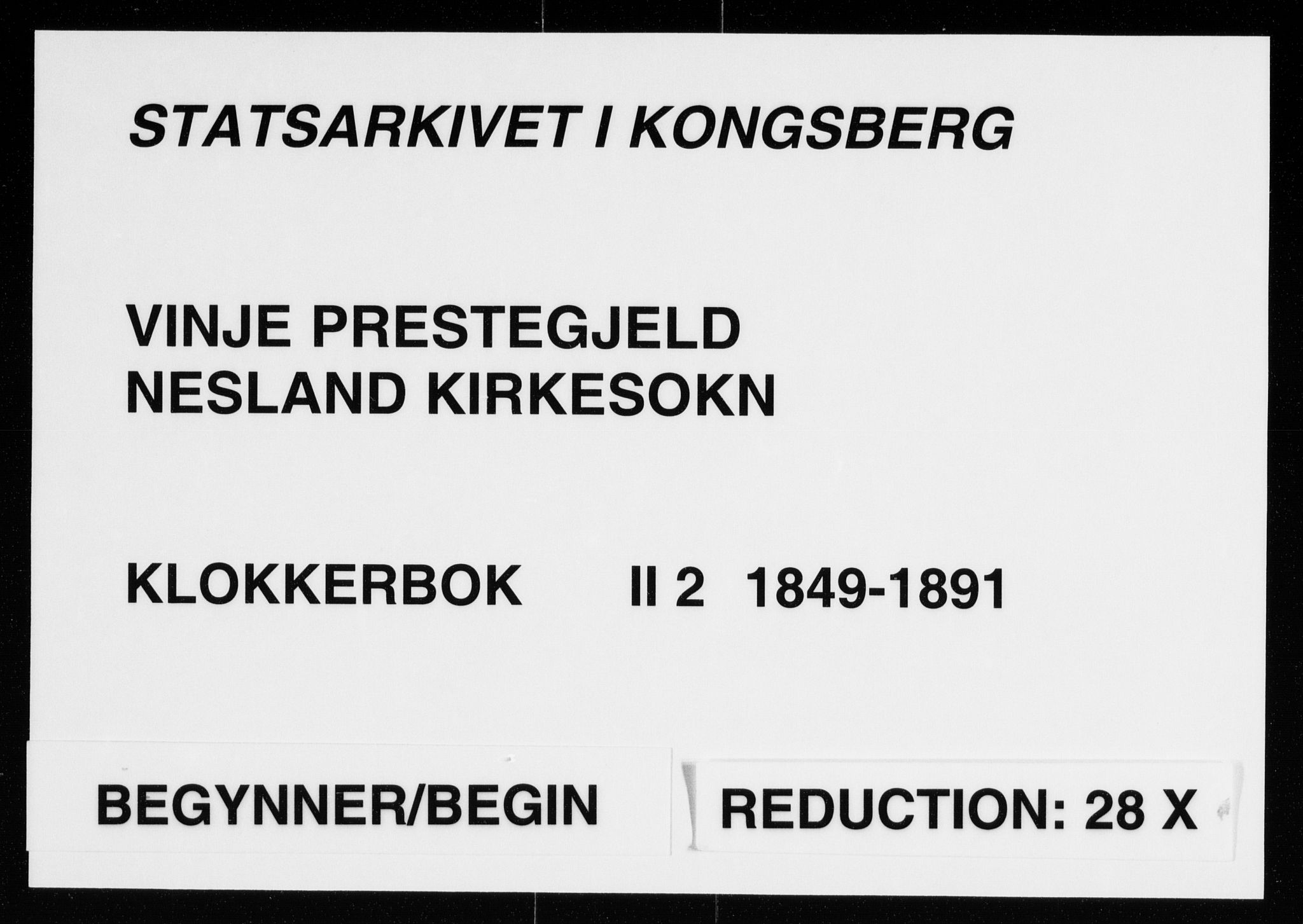 Vinje kirkebøker, SAKO/A-312/G/Gb/L0002: Klokkerbok nr. II 2, 1849-1891