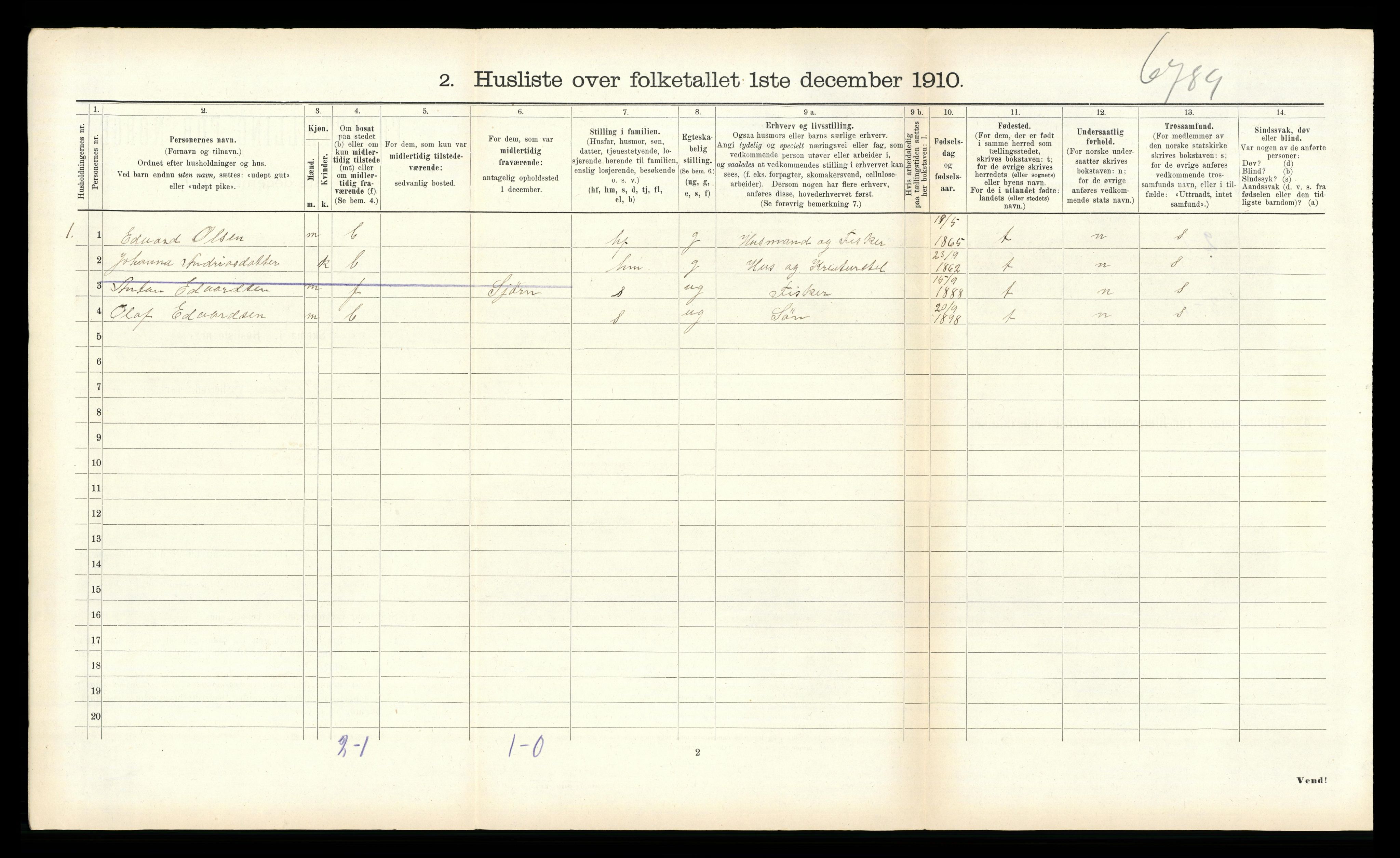 RA, Folketelling 1910 for 1617 Hitra herred, 1910, s. 714