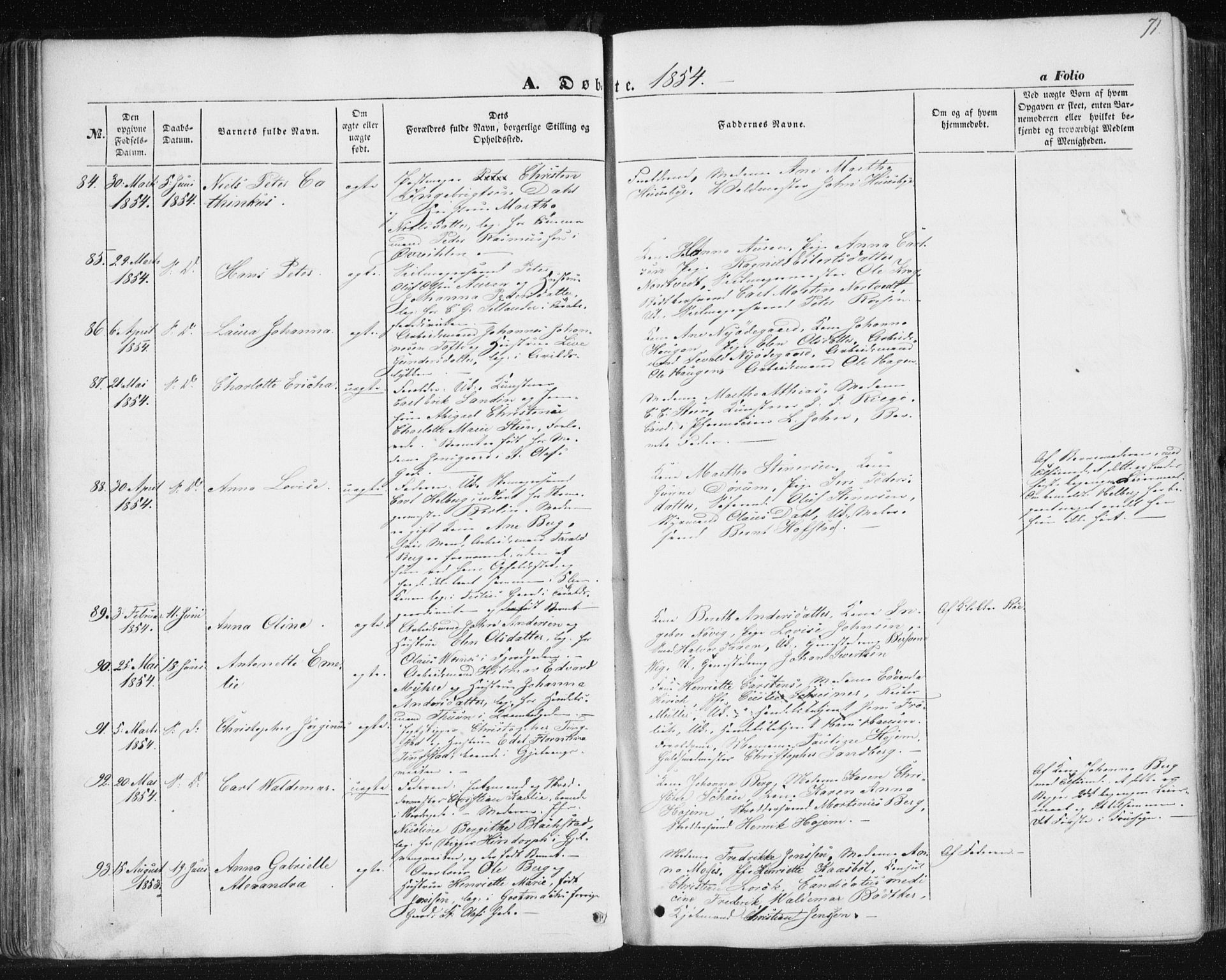 Ministerialprotokoller, klokkerbøker og fødselsregistre - Sør-Trøndelag, SAT/A-1456/602/L0112: Ministerialbok nr. 602A10, 1848-1859, s. 71