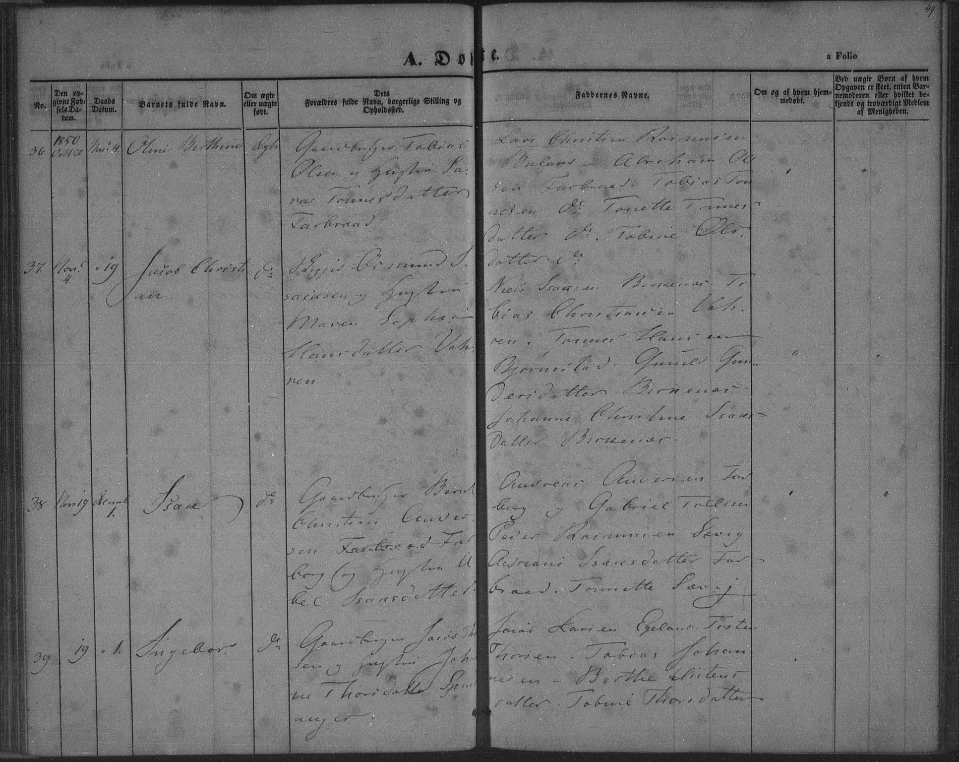 Herad sokneprestkontor, AV/SAK-1111-0018/F/Fa/Fab/L0003: Ministerialbok nr. A 3, 1844-1853, s. 49