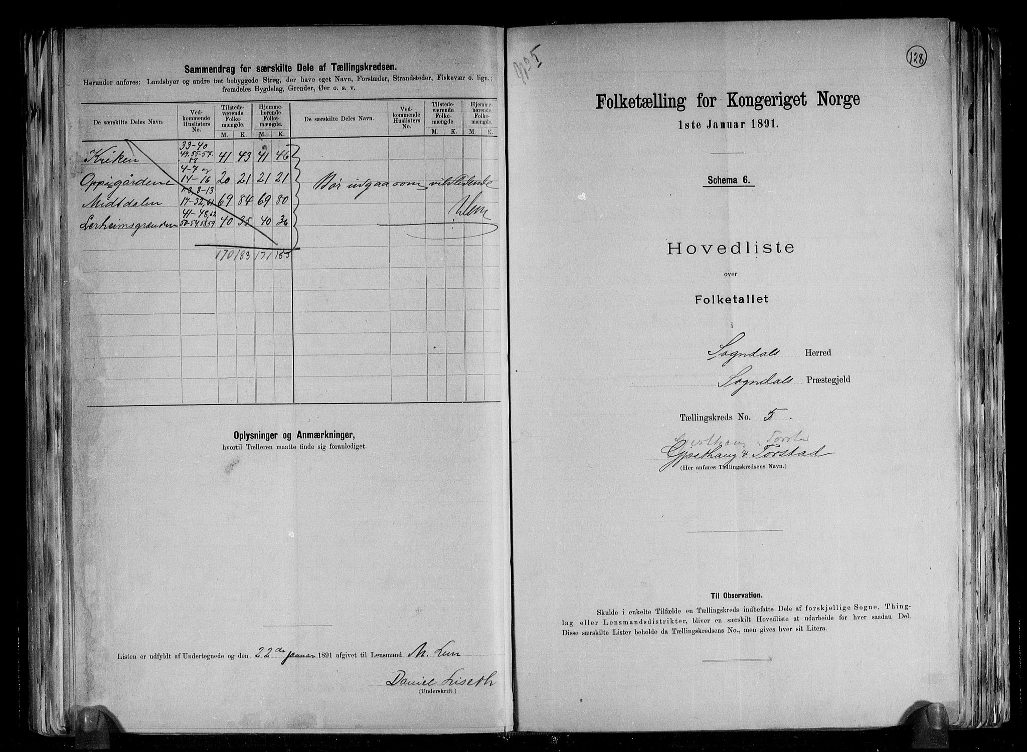 RA, Folketelling 1891 for 1420 Sogndal herred, 1891, s. 14