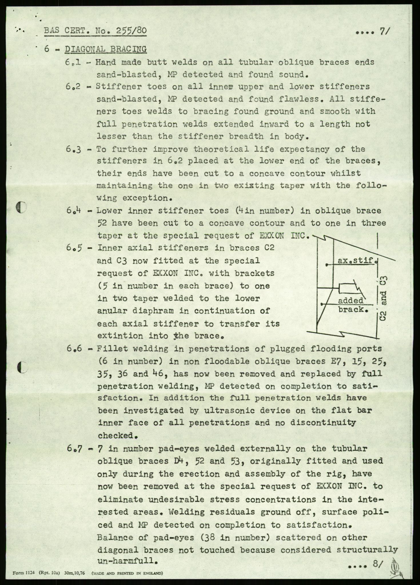 Justisdepartementet, Granskningskommisjonen ved Alexander Kielland-ulykken 27.3.1980, AV/RA-S-1165/D/L0023: Æ Øvrige Pentagone-rigger (Doku.liste + Æ1-Æ2, Æ4 av 4  - Æ3 mangler)/ ALK - SINTEF-undersøkelse av bruddflater og materialer (STF01 F80008), 1980-1981, s. 24