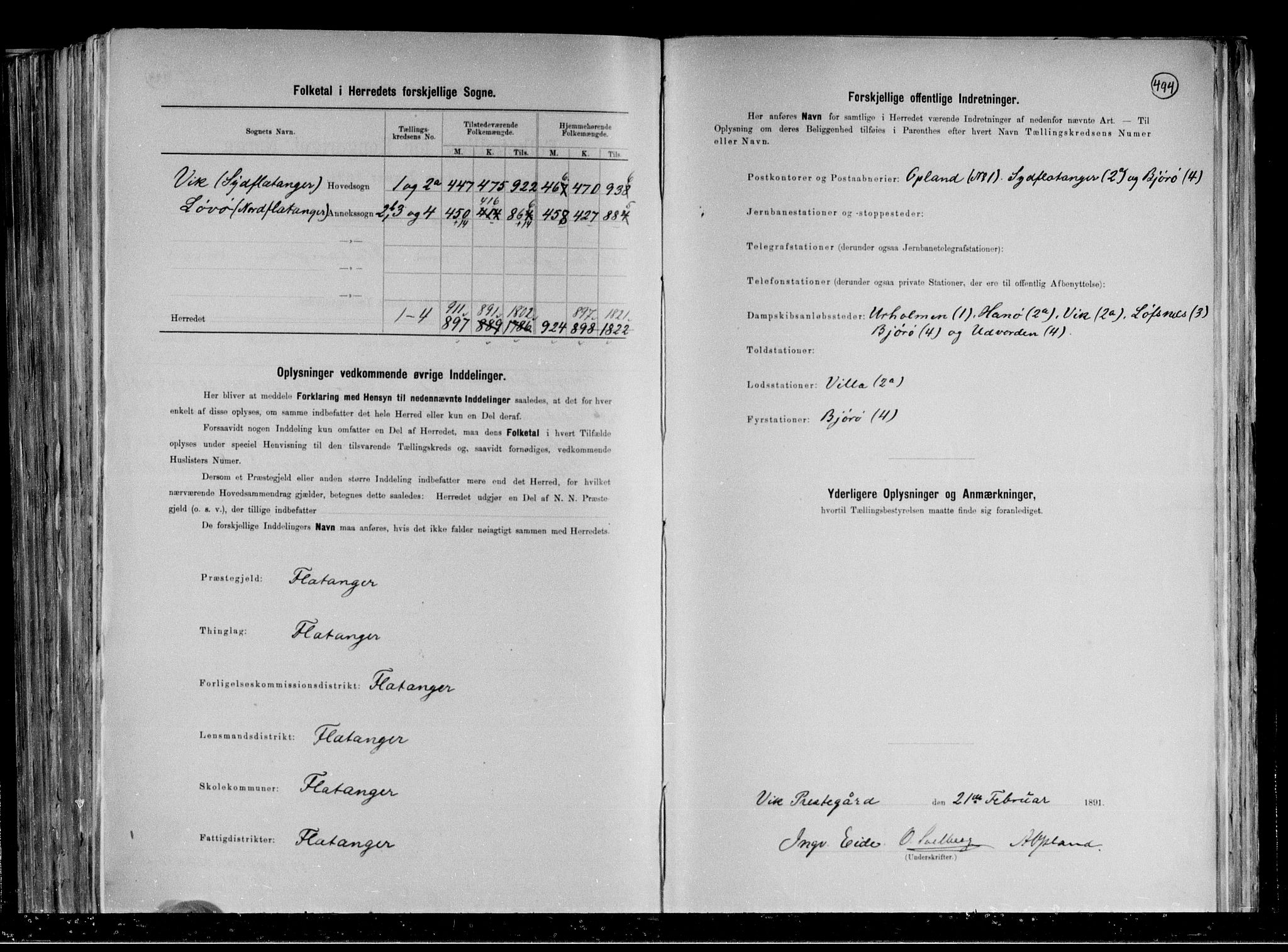 RA, Folketelling 1891 for 1749 Flatanger herred, 1891, s. 3
