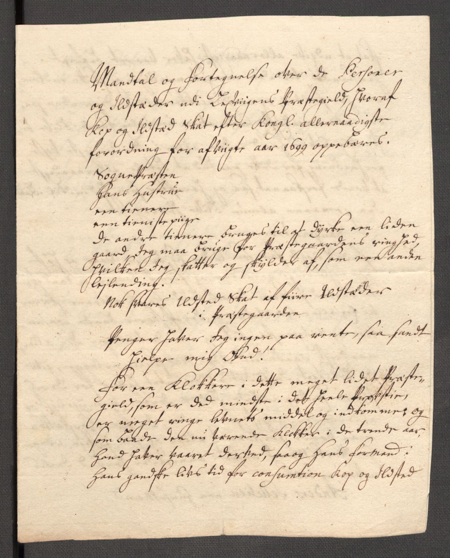 Rentekammeret inntil 1814, Reviderte regnskaper, Fogderegnskap, RA/EA-4092/R62/L4191: Fogderegnskap Stjørdal og Verdal, 1699, s. 200