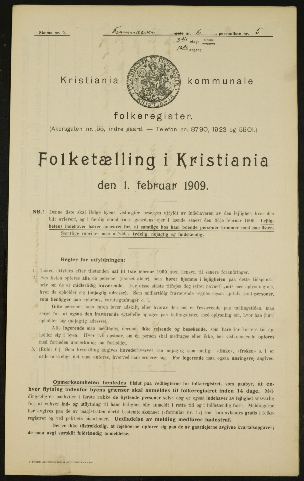 OBA, Kommunal folketelling 1.2.1909 for Kristiania kjøpstad, 1909, s. 23012