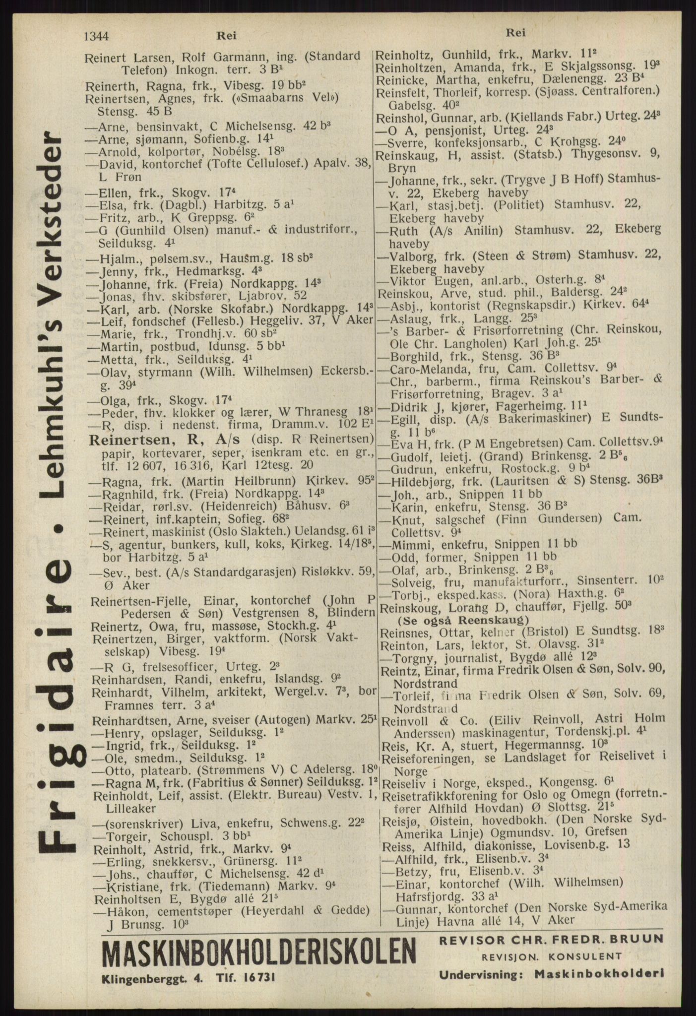 Kristiania/Oslo adressebok, PUBL/-, 1939, s. 1344
