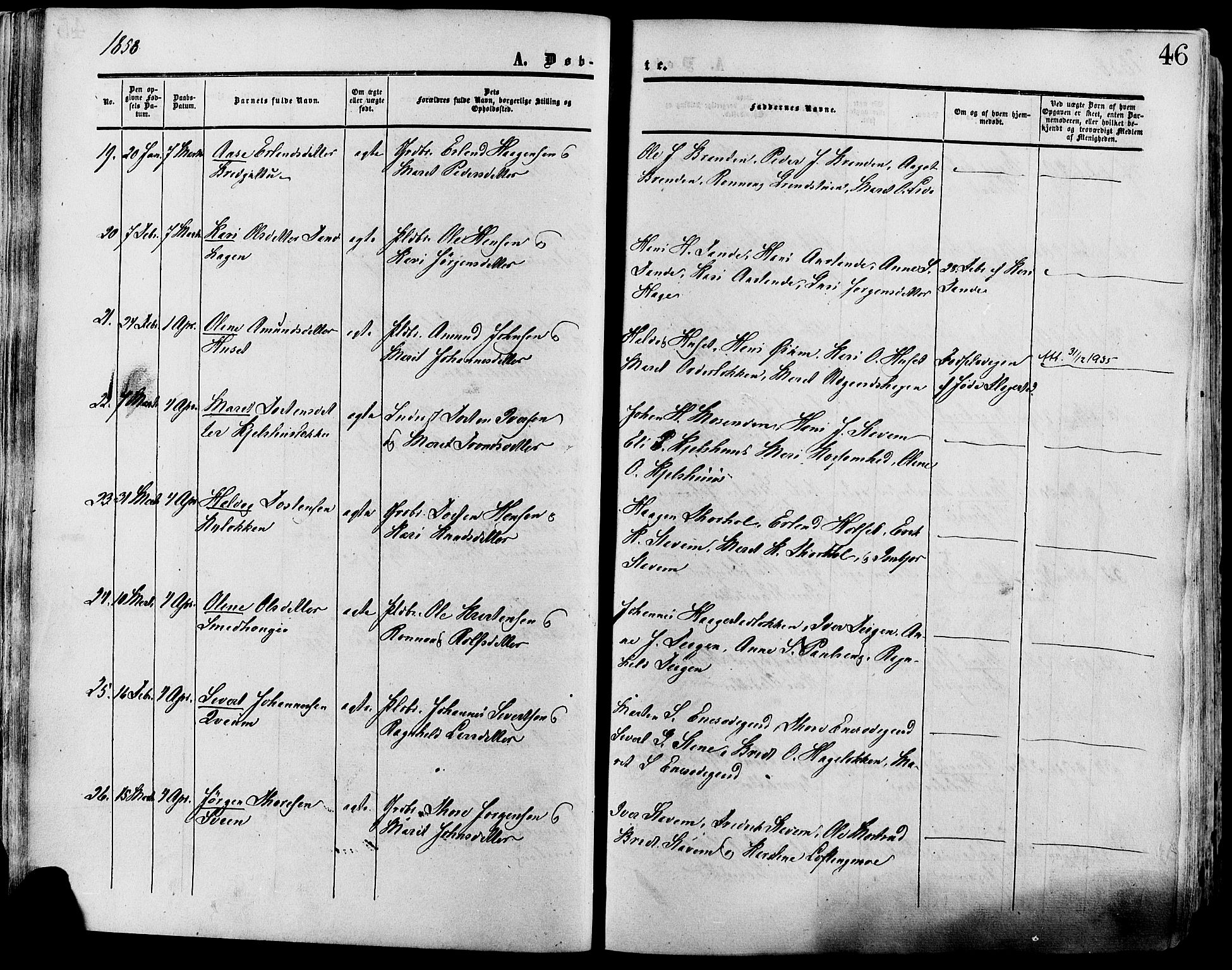 Lesja prestekontor, AV/SAH-PREST-068/H/Ha/Haa/L0008: Ministerialbok nr. 8, 1854-1880, s. 46