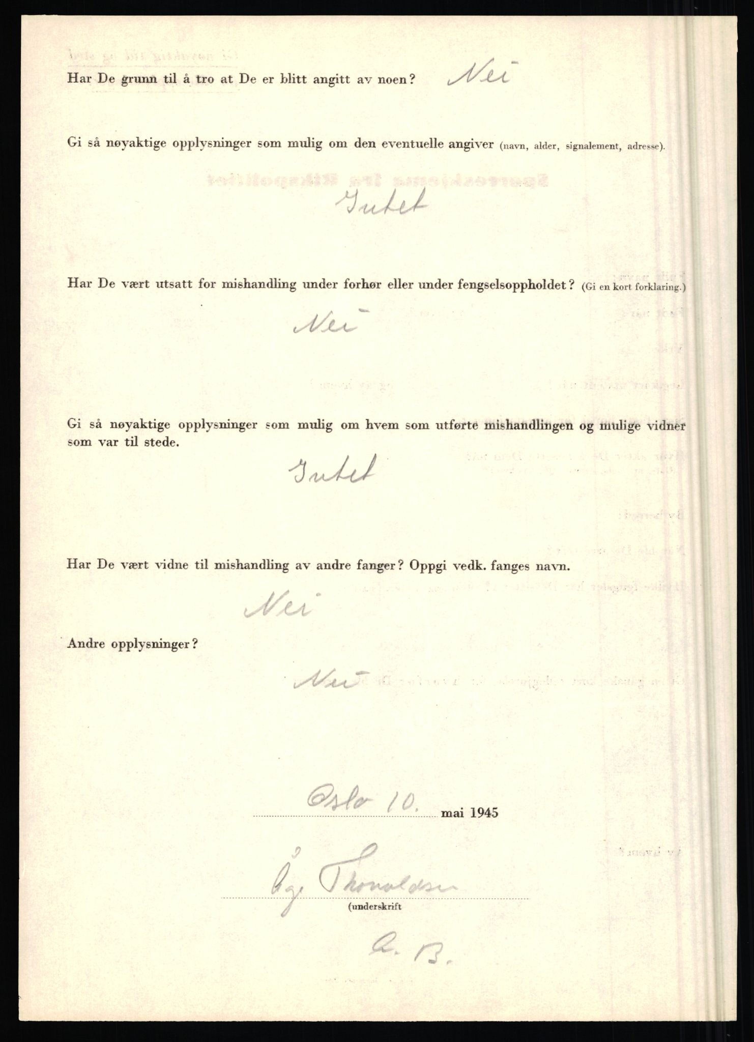 Rikspolitisjefen, AV/RA-S-1560/L/L0017: Tidemann, Hermann G. - Veum, Tjostolv, 1940-1945, s. 360