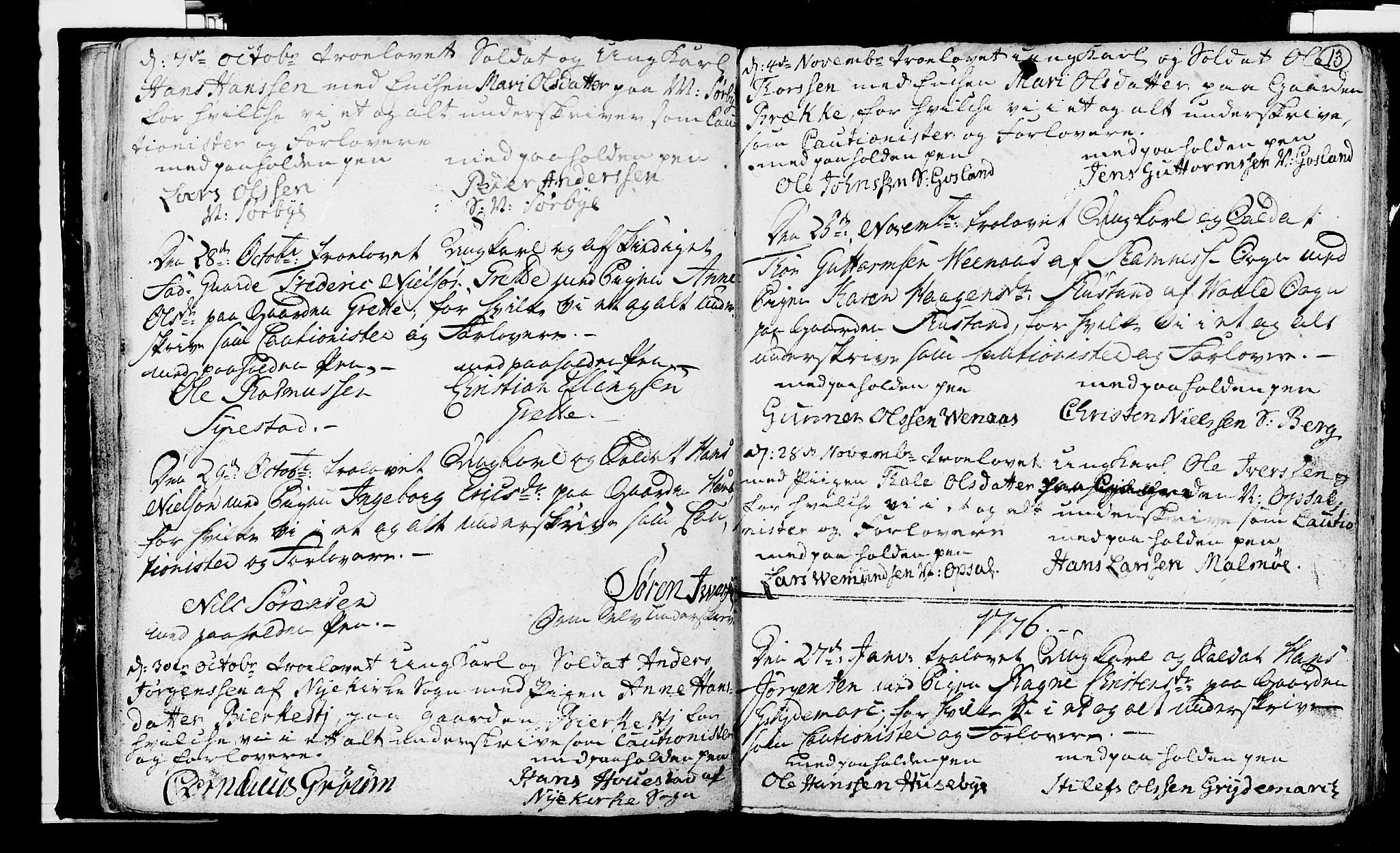 Våle kirkebøker, SAKO/A-334/H/Hb/L0002: Forlovererklæringer nr. 2, 1756-1799, s. 13