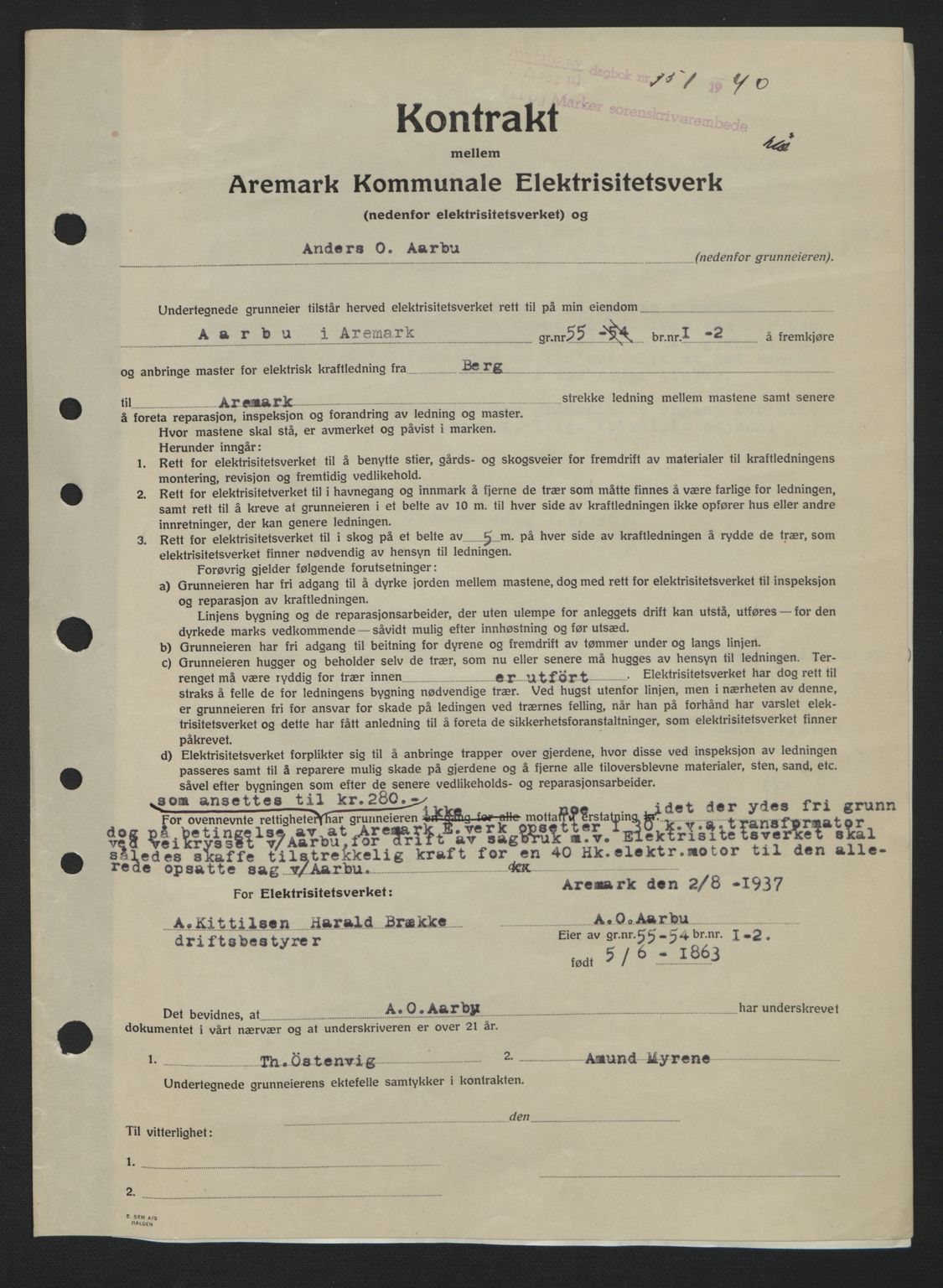 Idd og Marker sorenskriveri, AV/SAO-A-10283/G/Gb/Gbb/L0004: Pantebok nr. A4, 1940-1941, Dagboknr: 151/1940