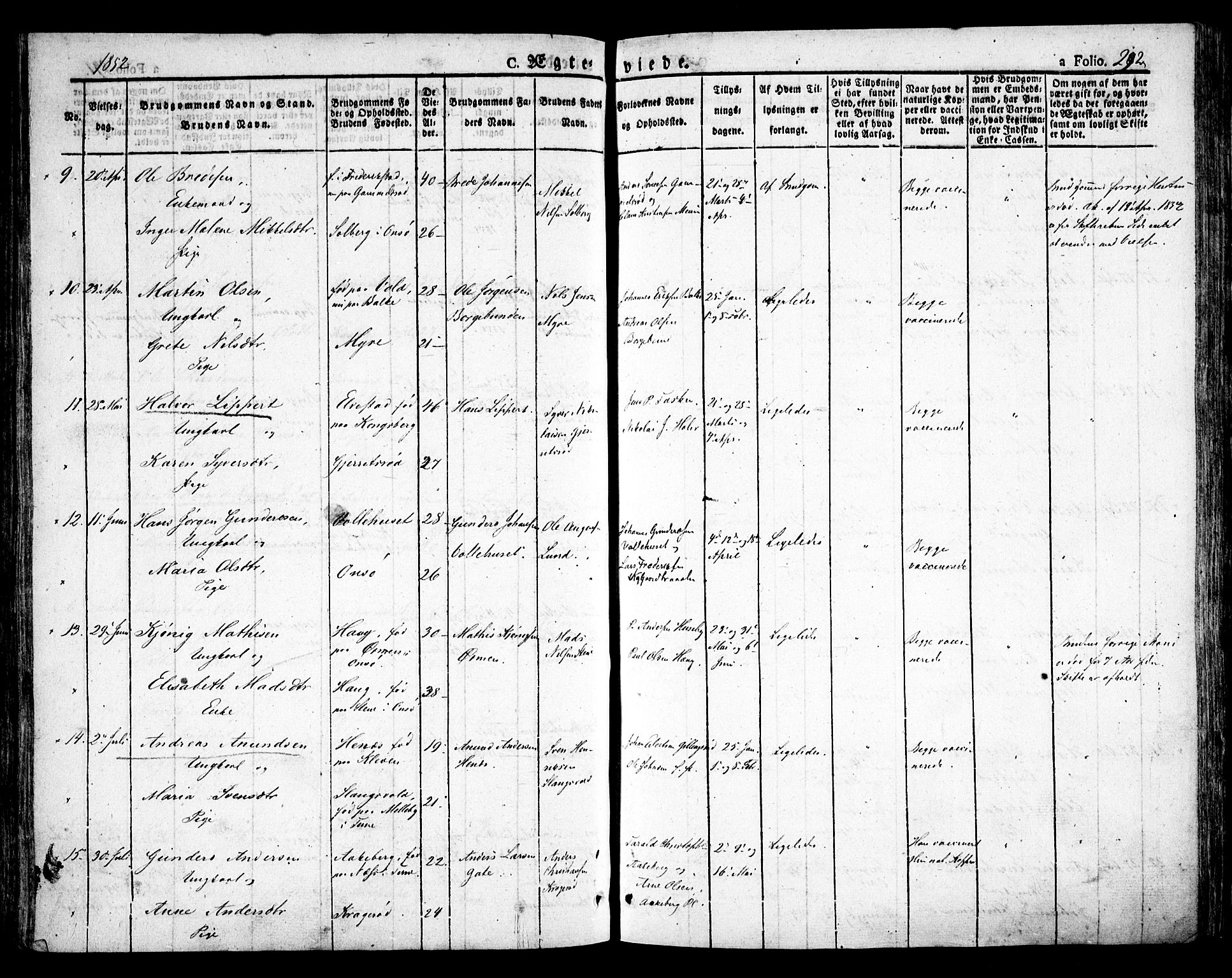 Råde prestekontor kirkebøker, AV/SAO-A-2009/F/Fa/L0005: Ministerialbok nr. 5, 1830-1853, s. 292