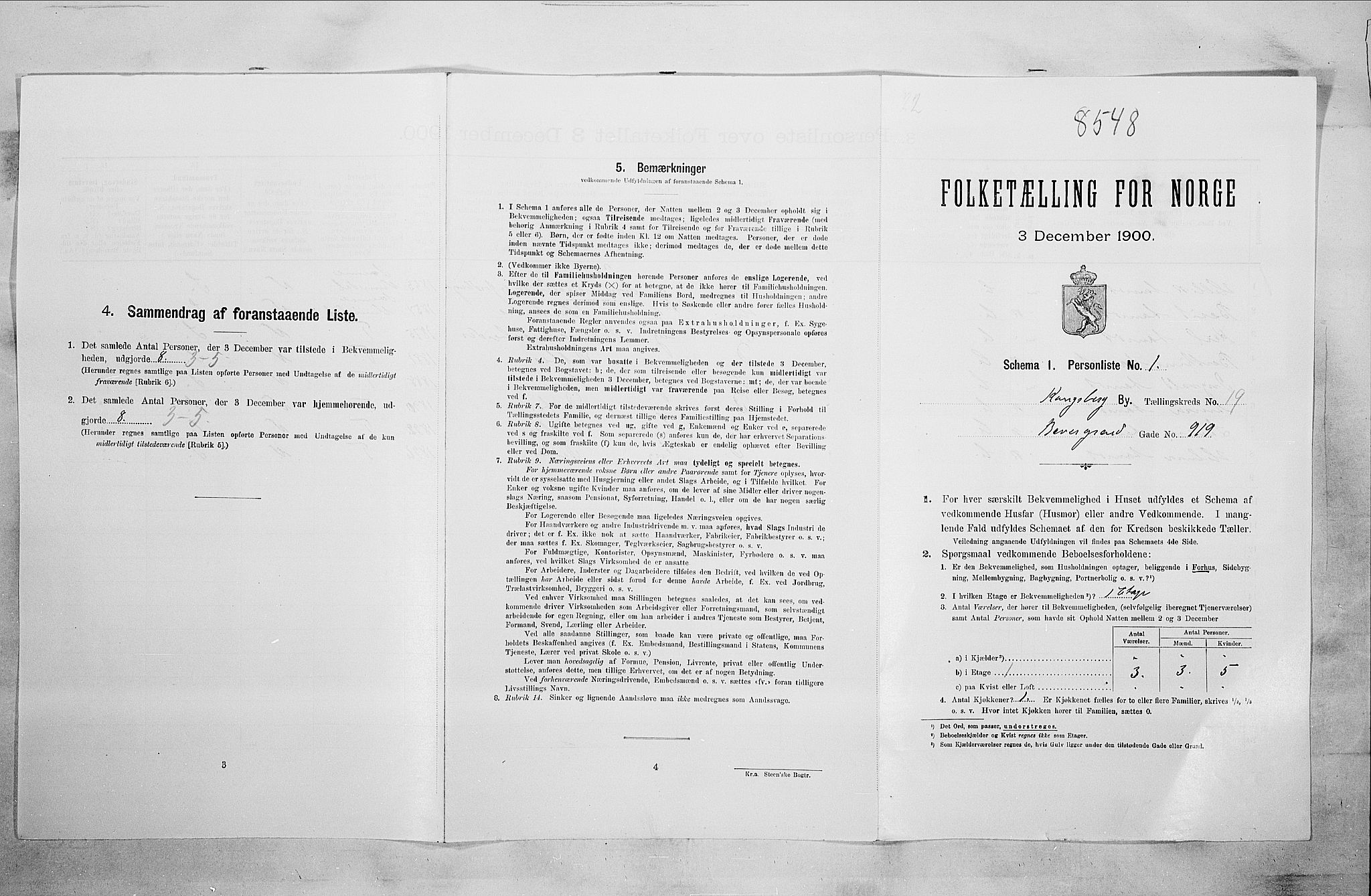 RA, Folketelling 1900 for 0604 Kongsberg kjøpstad, 1900, s. 3893