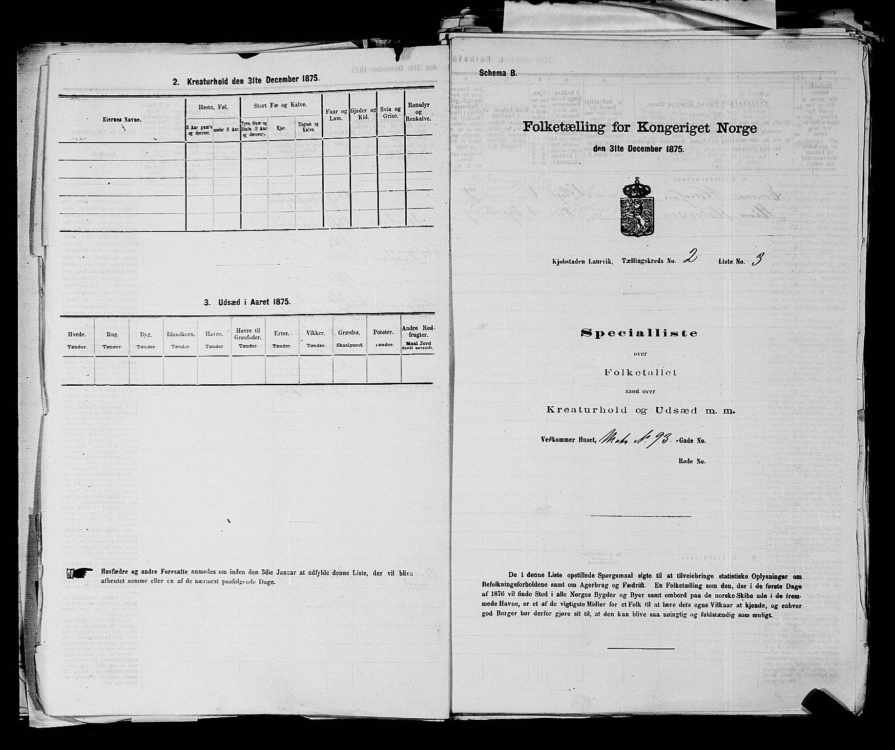 SAKO, Folketelling 1875 for 0707P Larvik prestegjeld, 1875, s. 227